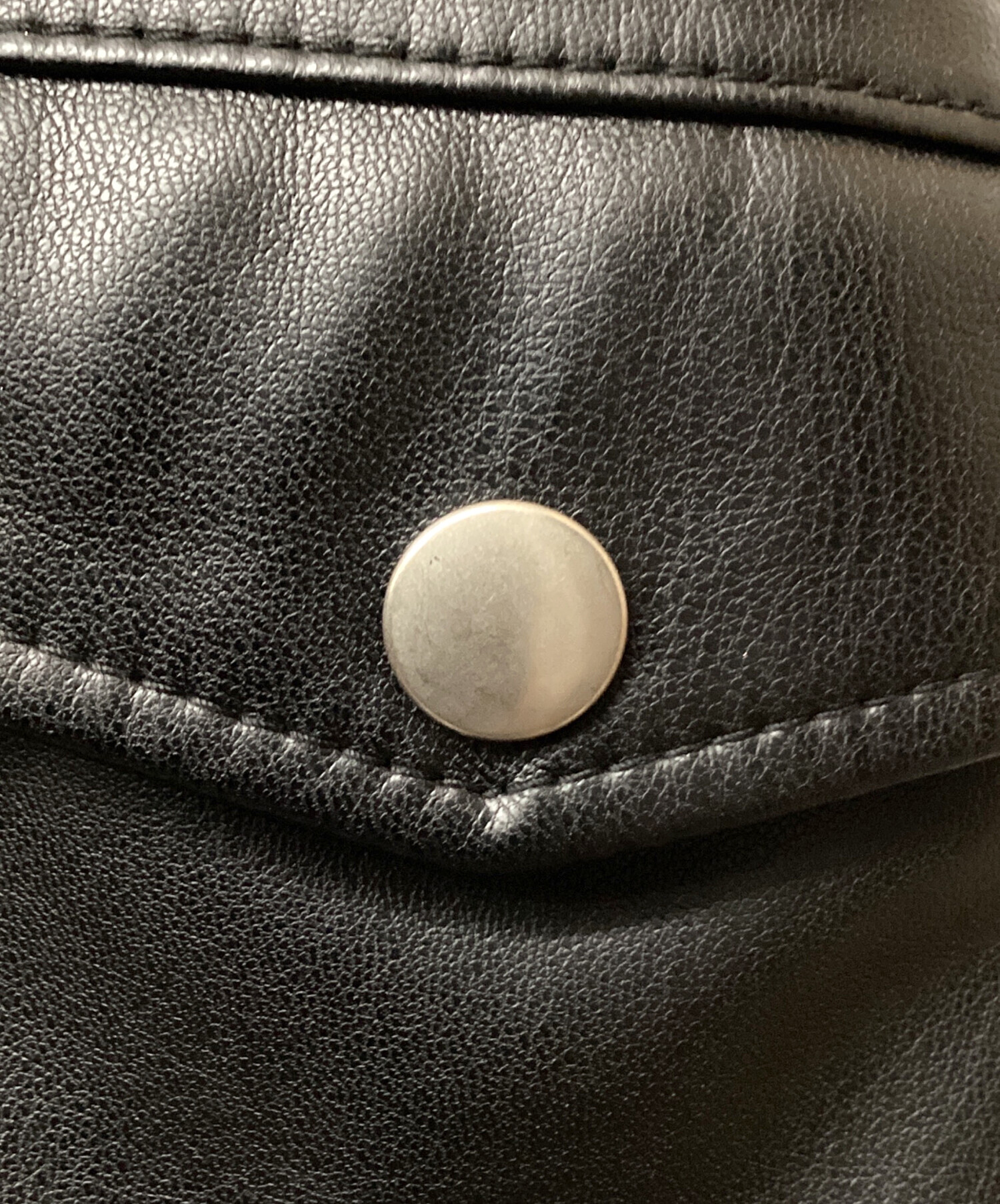 中古・古着通販】Ameri (アメリ) フェイクレザーベスト ブラック