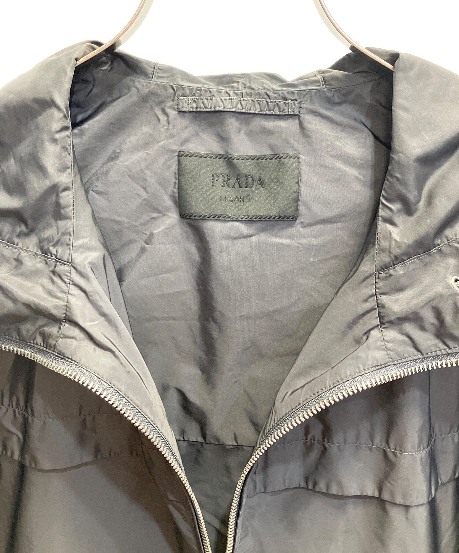 中古・古着通販】PRADA (プラダ) ナイロンパーカー グレー サイズ:52