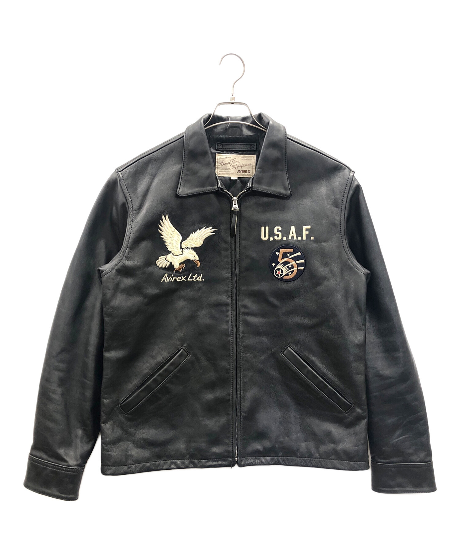 中古・古着通販】AVIREX (アヴィレックス) レザージャケット ブラック