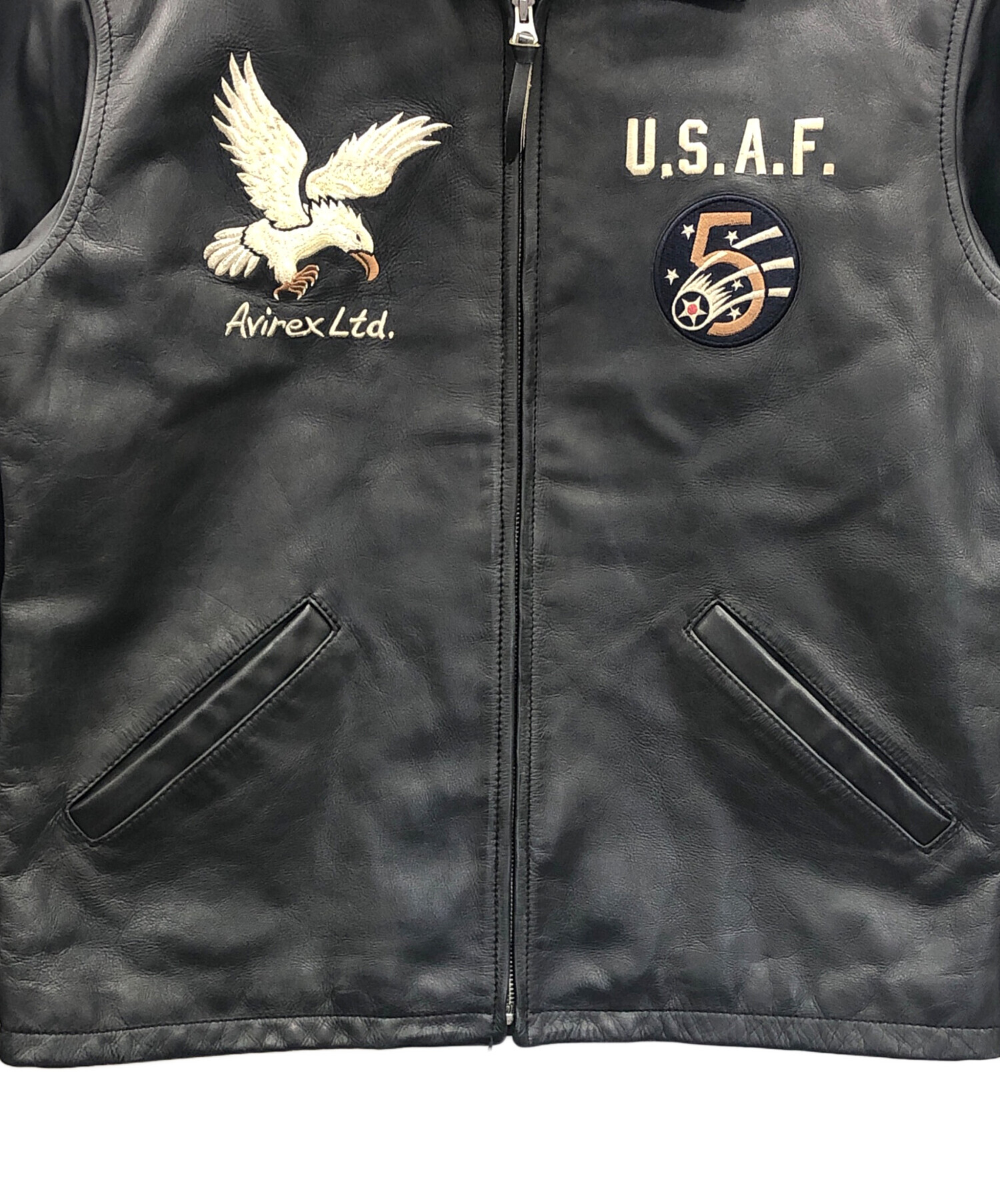 中古・古着通販】AVIREX (アヴィレックス) レザージャケット ブラック
