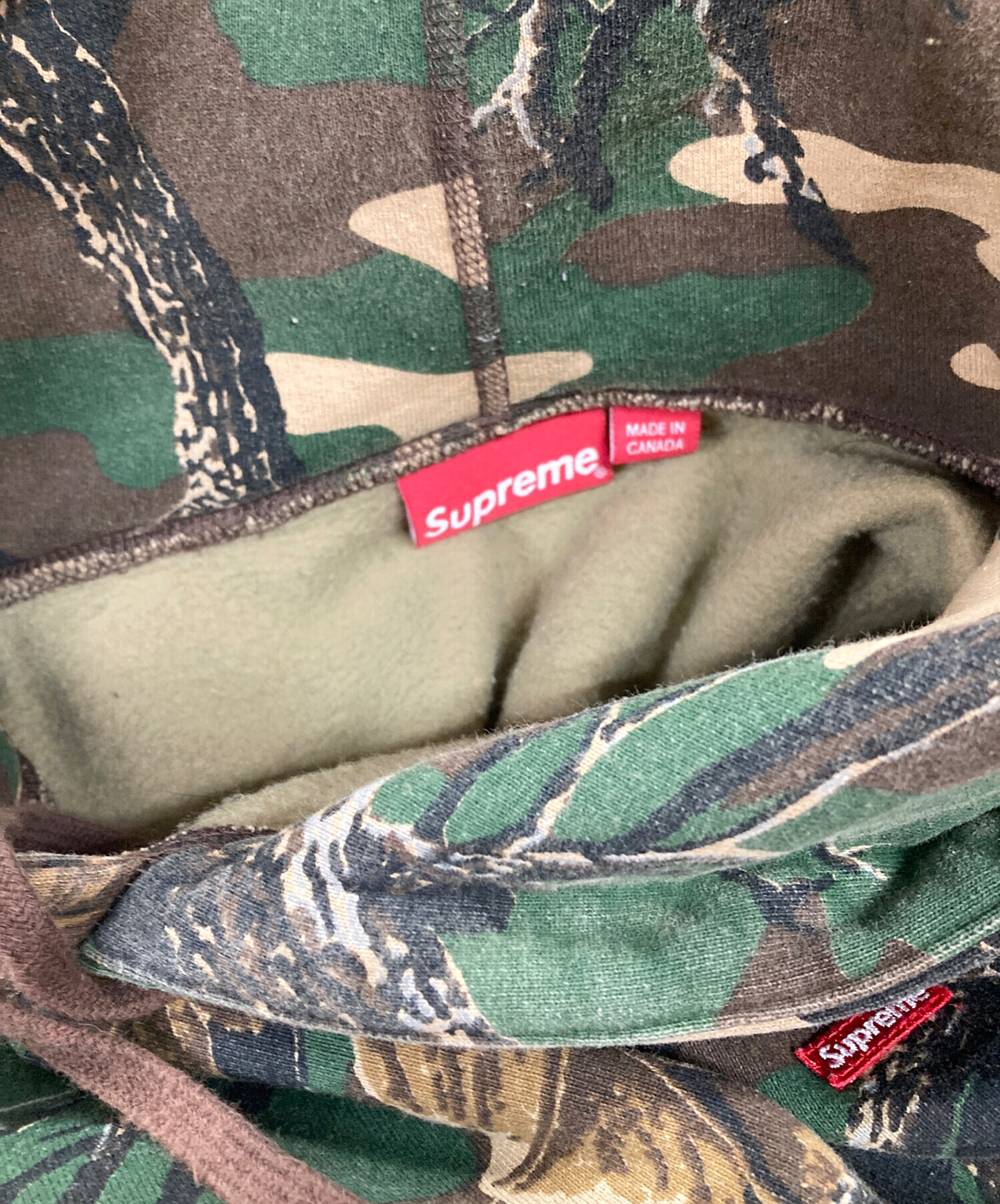 中古・古着通販】SUPREME (シュプリーム) プルオーバーパーカー カーキ