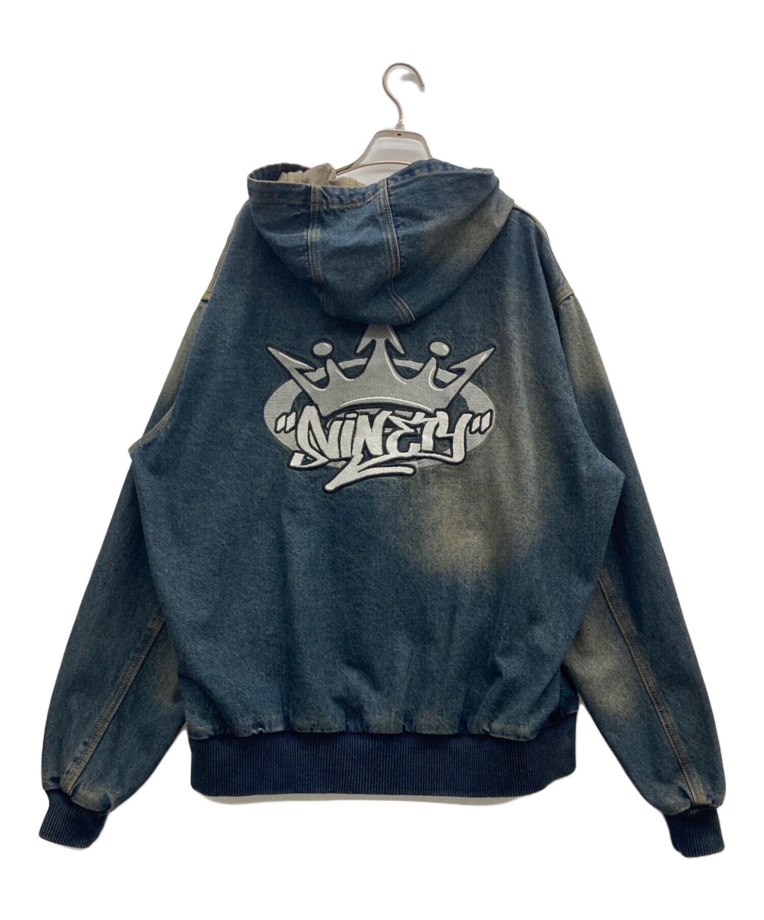 中古・古着通販】9090 (9090) デニムジップパーカー ブルー サイズ:XL