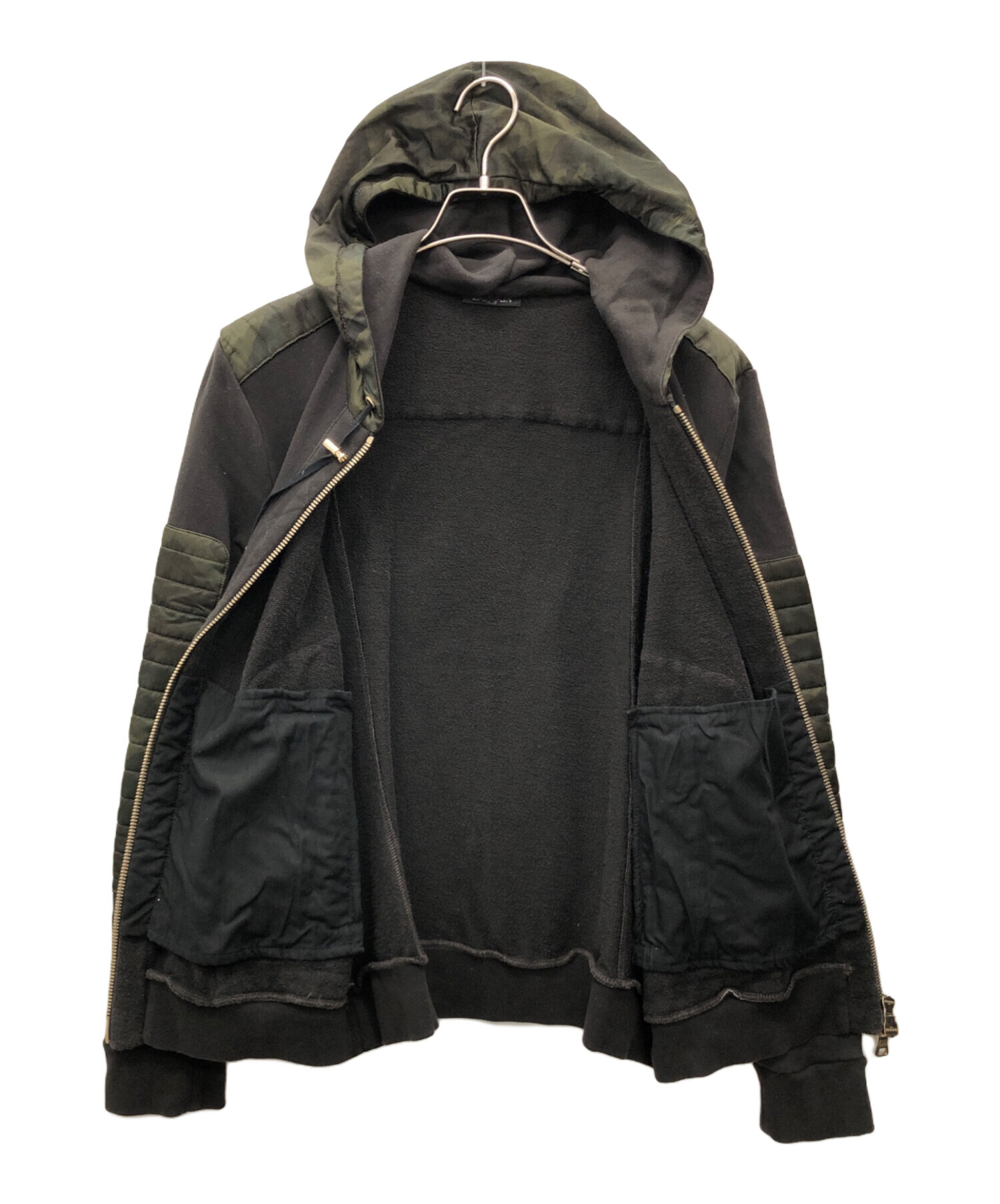 中古・古着通販】BALMAIN (バルマン) ジップパーカー ブラック サイズ