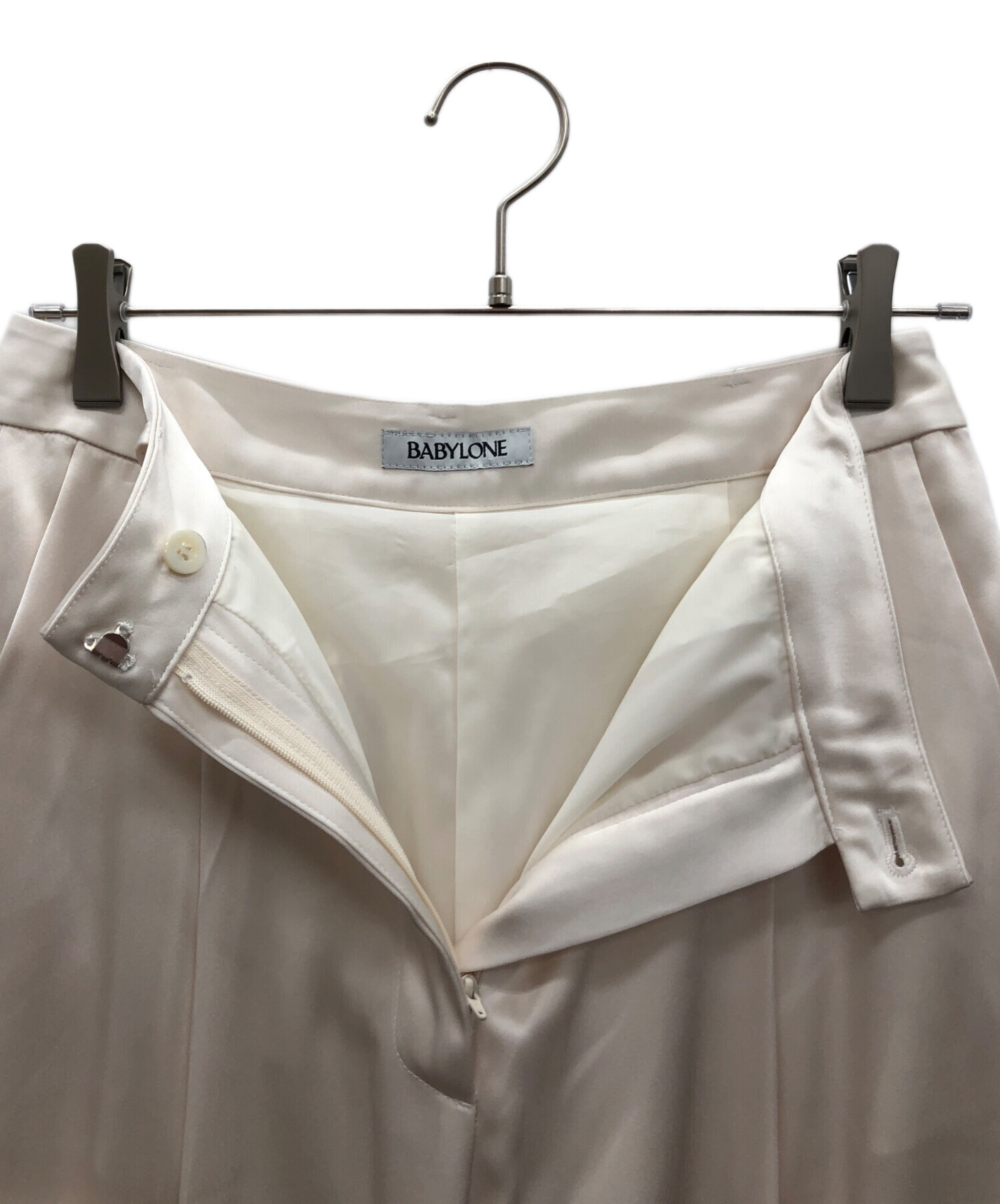 中古・古着通販】BABYLONE (バビロン) サテンカーゴパンツ アイボリー