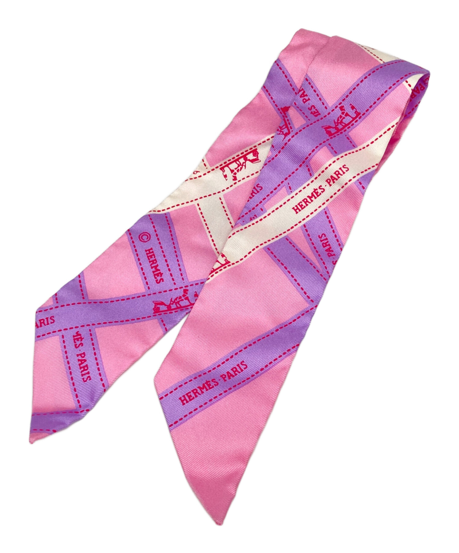中古・古着通販】HERMES (エルメス) ツイリースカーフ ピンク サイズ