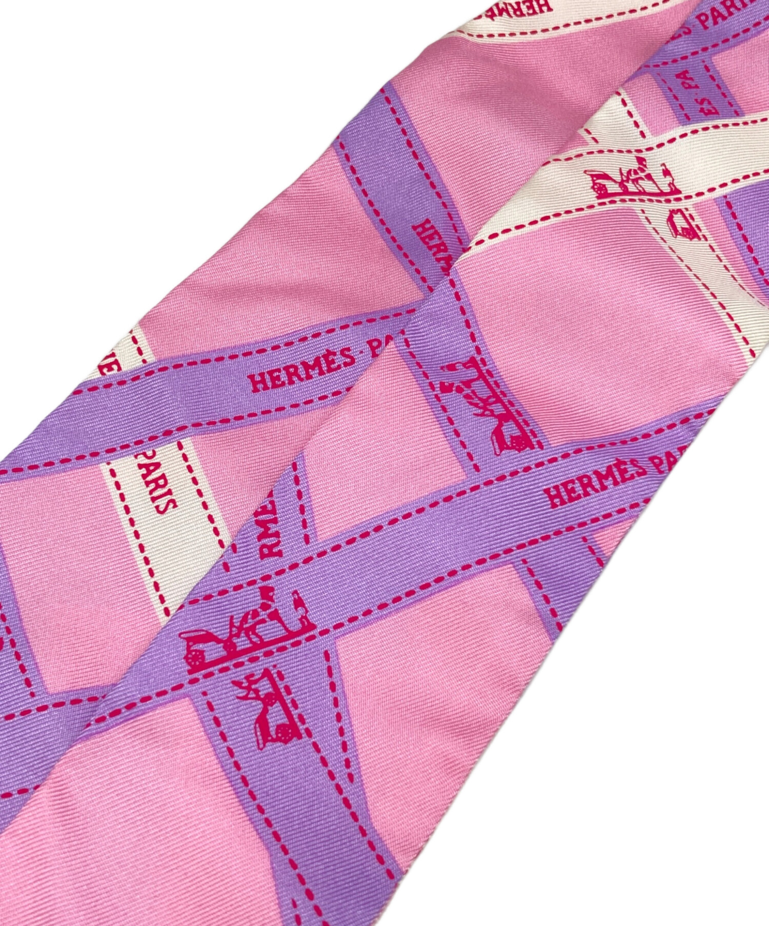 中古・古着通販】HERMES (エルメス) ツイリースカーフ ピンク サイズ