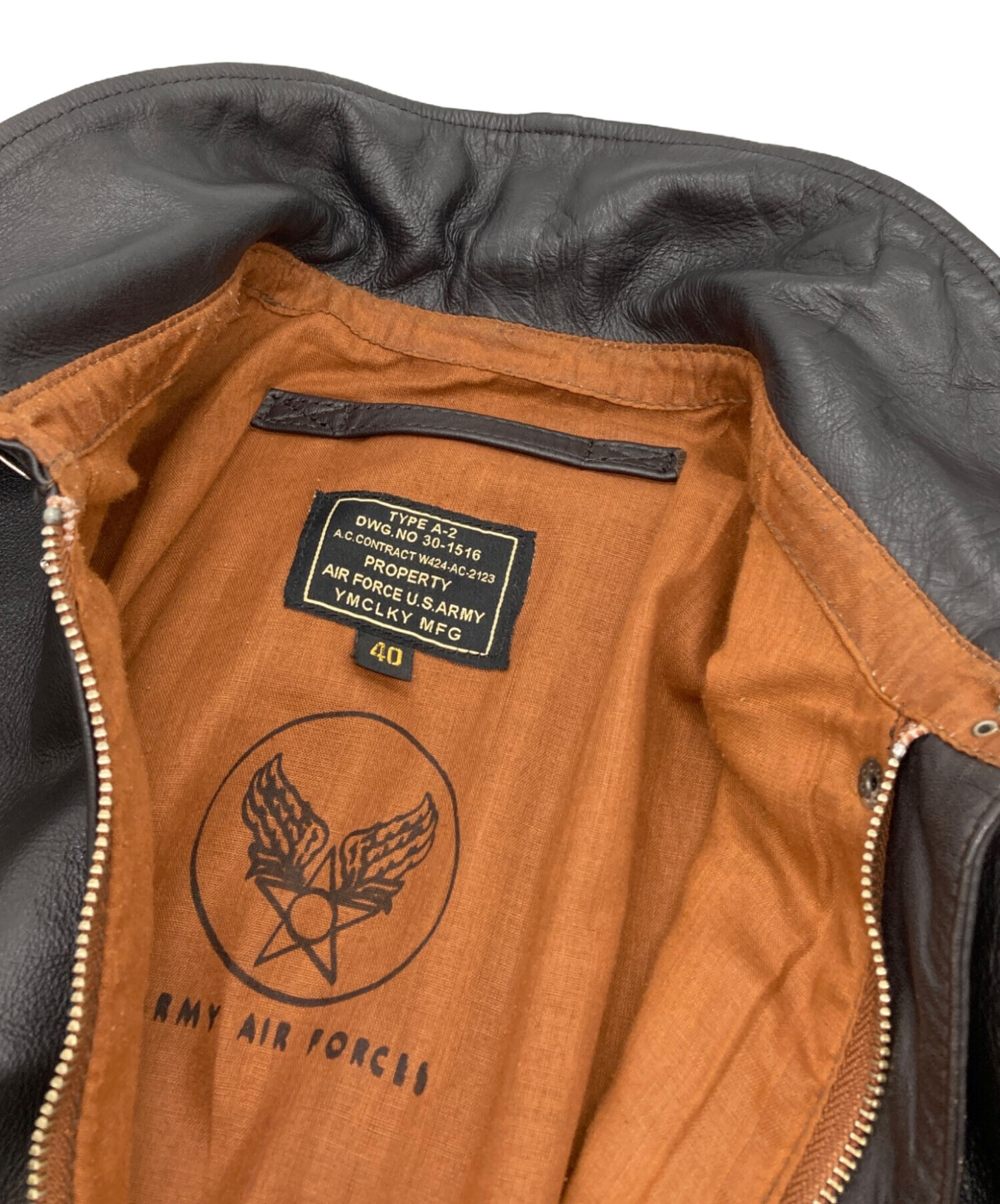 中古・古着通販】YMCLKY (ワイエムシーエルケーワイ) A-2 レザー