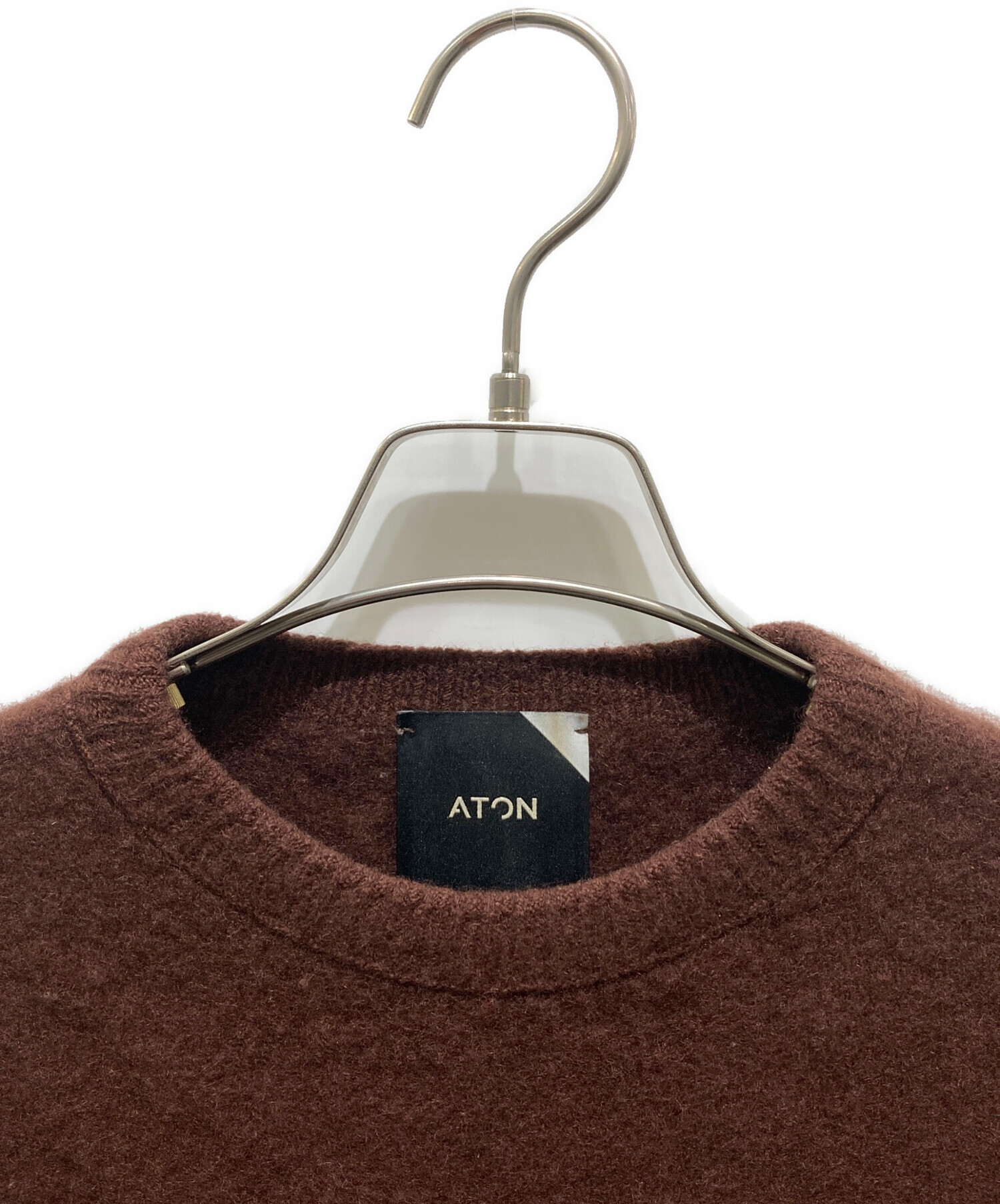 中古・古着通販】ATON (エイトン) クルーネックニット ブラウン サイズ