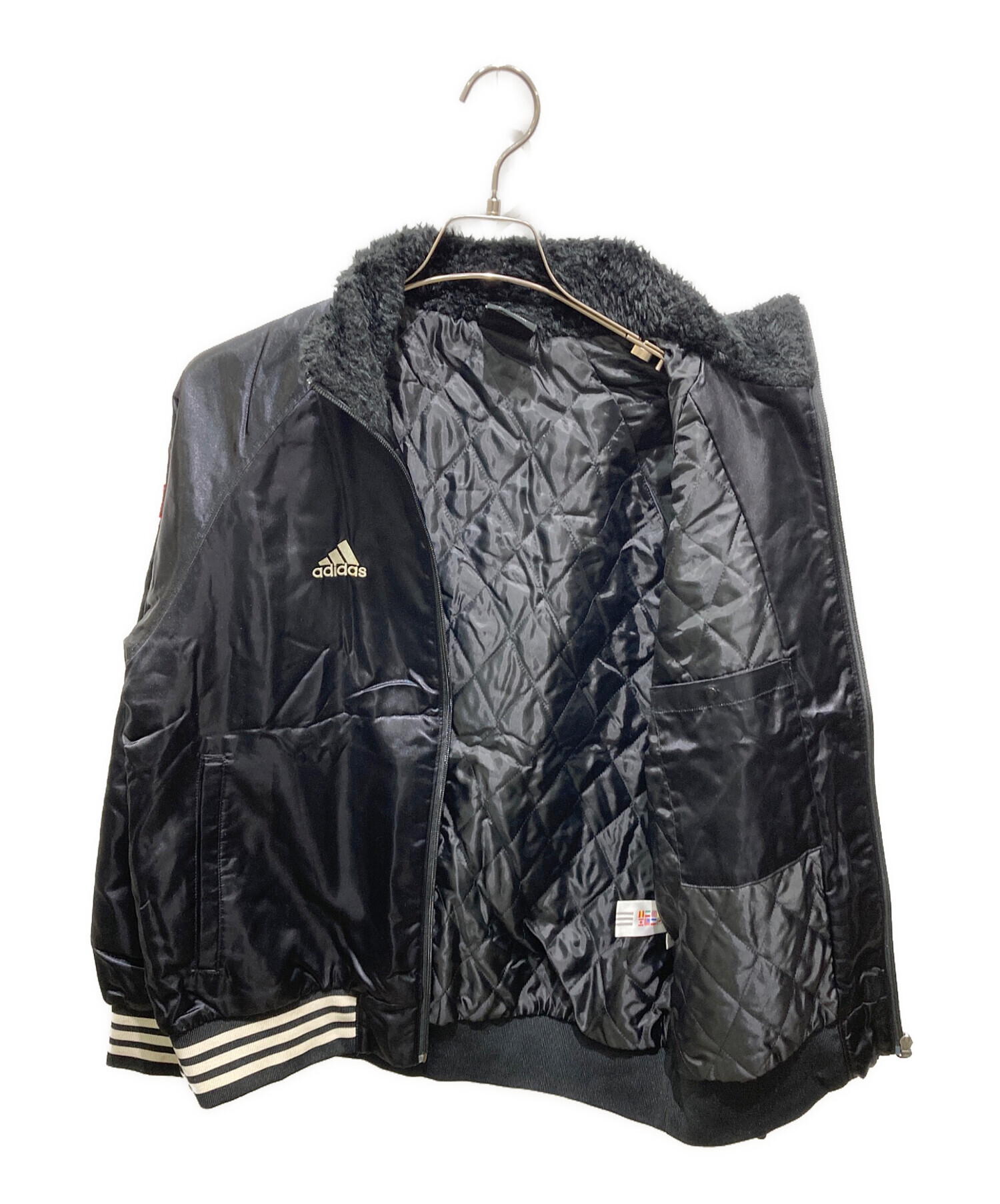 中古・古着通販】adidas (アディダス) 八咫烏刺繍 スカジャン ブラック