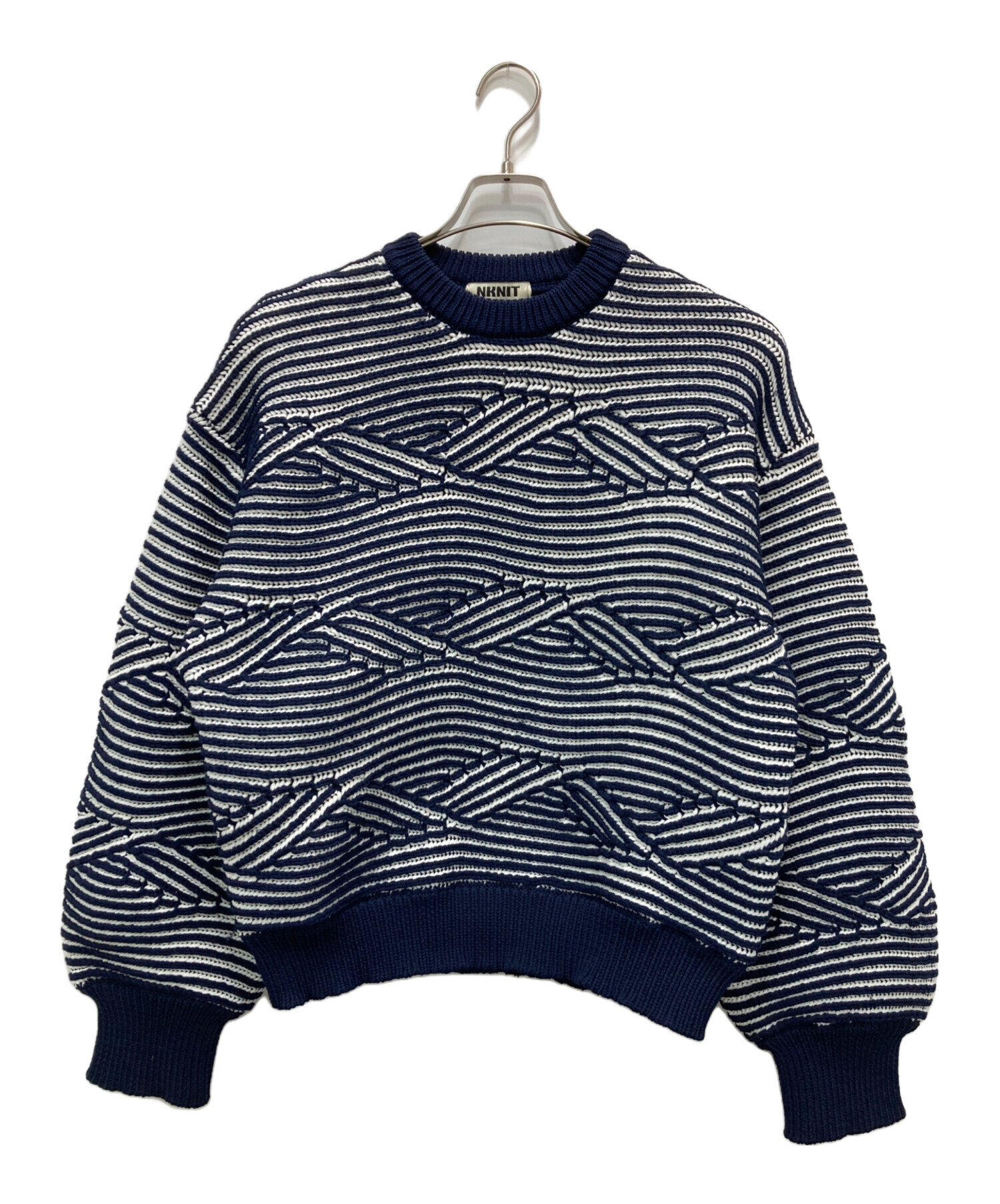 中古・古着通販】NKNIT (ンニット) ケーブルニット ネイビー サイズ