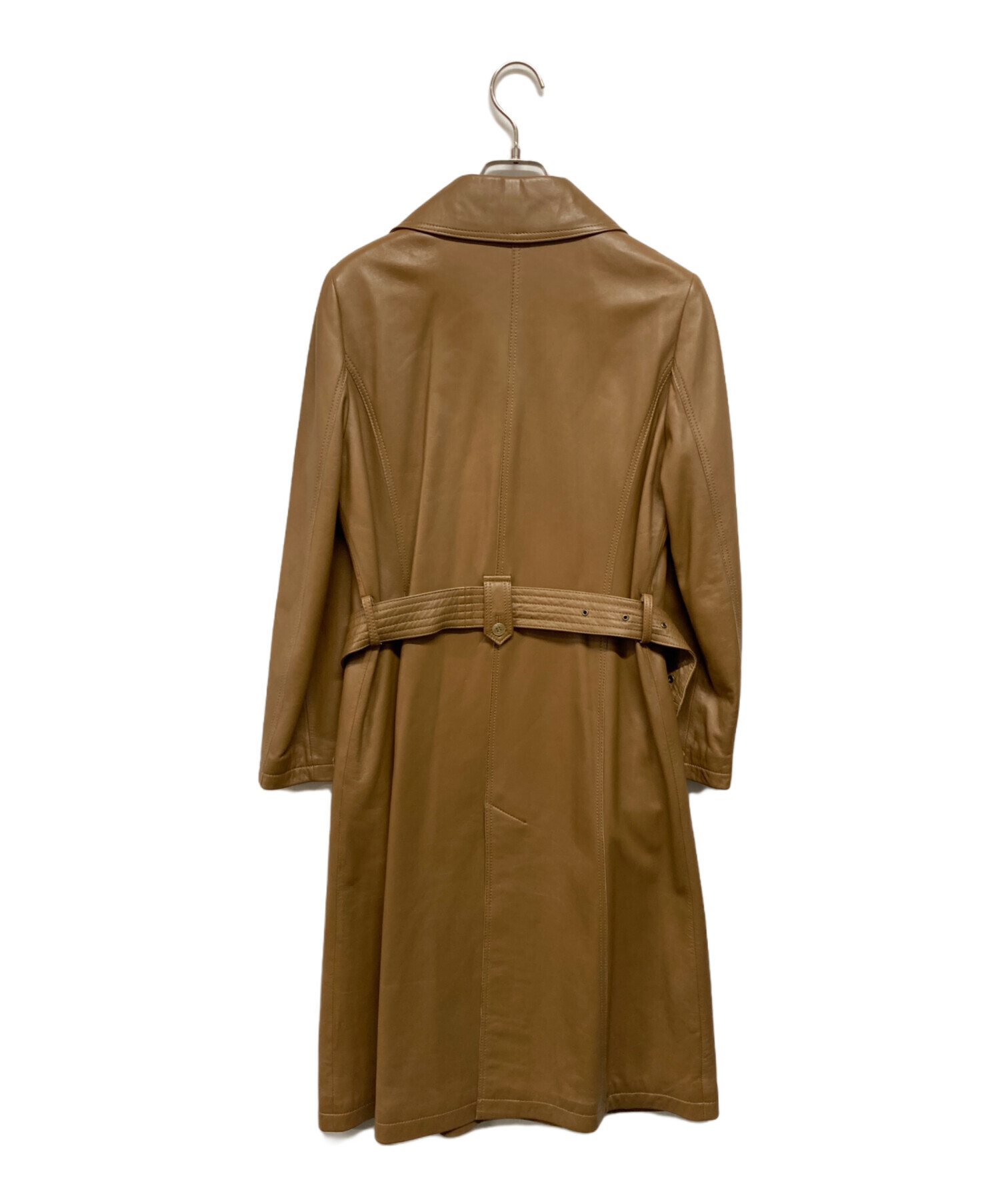 中古・古着通販】BALMAIN (バルマン) ラムレザーコート ブラウン