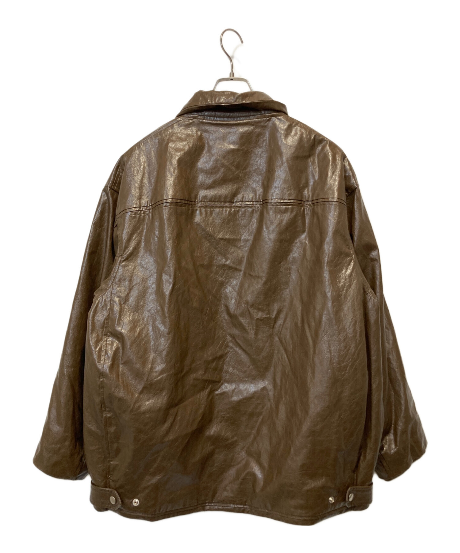 中古・古着通販】AMERI (アメリ) pasting like fake leather jacket