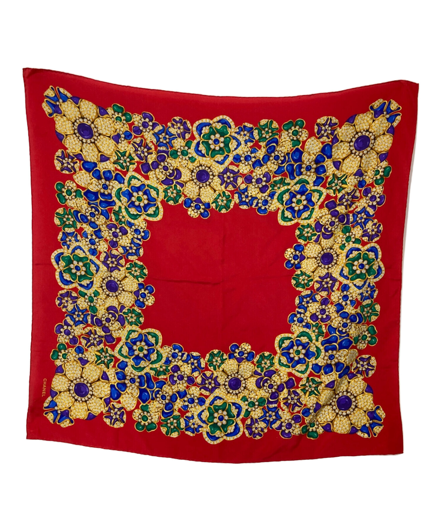 中古・古着通販】CHANEL (シャネル) シルクスカーフ レッド｜ブランド