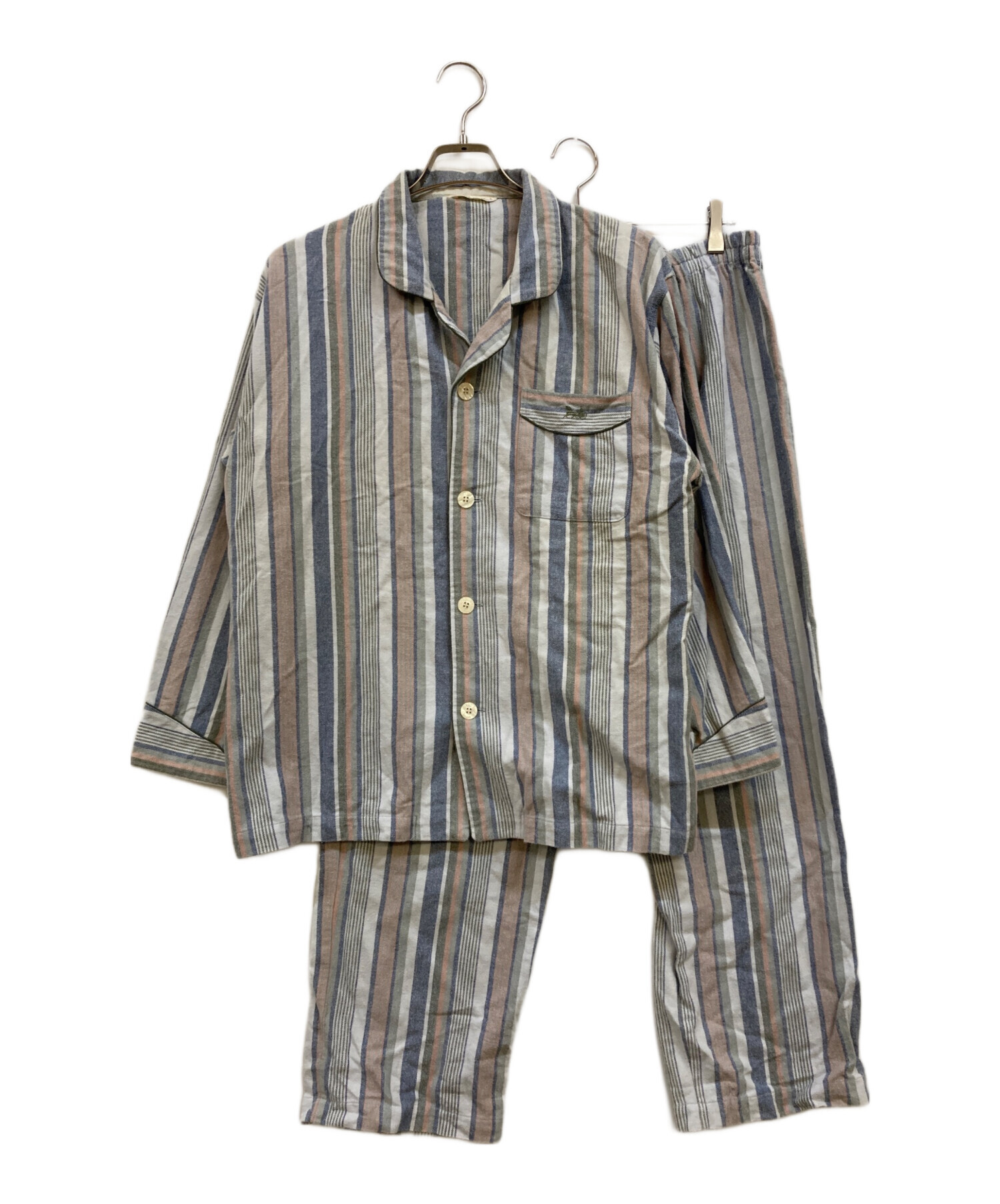 中古・古着通販】CELINE (セリーヌ) 馬車刺繍ロゴ ストライプパジャマ