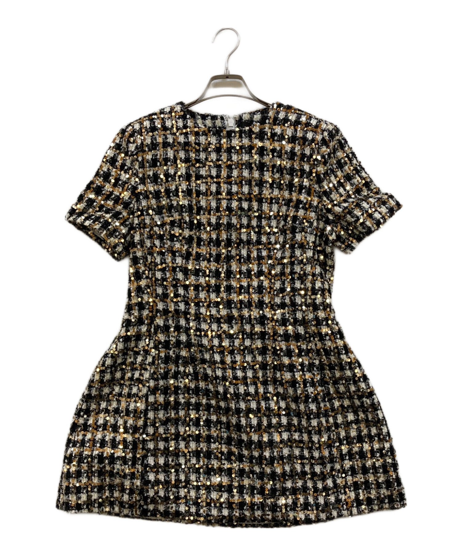 中古・古着通販】AKIRA (アキラ) GIRLY POP TWEED MINI DRESS ブラック