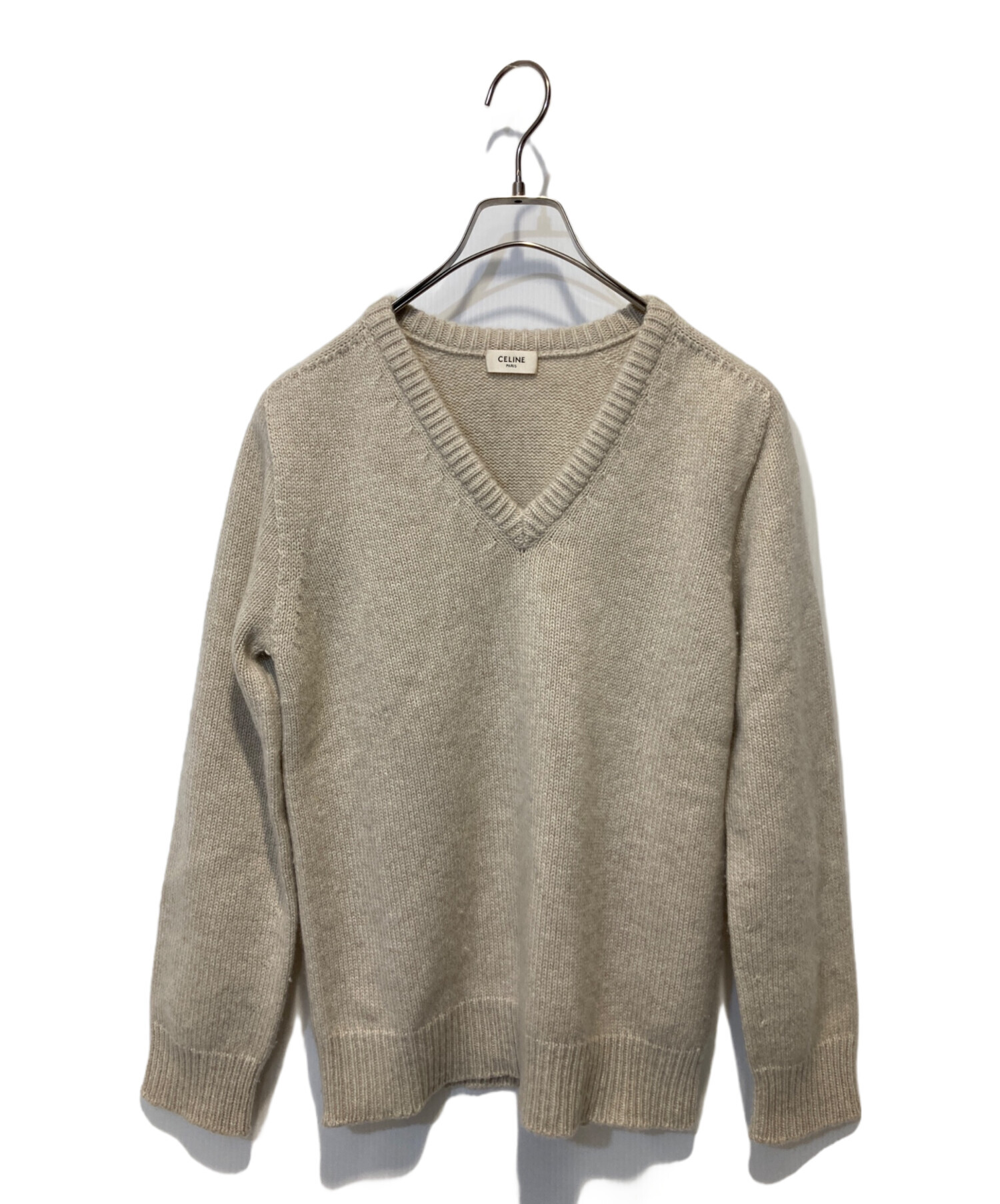 中古・古着通販】CELINE (セリーヌ) カシミアVネックニット ベージュ