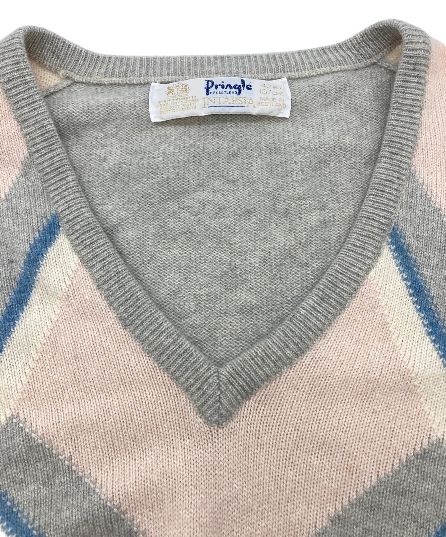 中古・古着通販】Pringle (プリングル) カシミヤアーガイルVネック