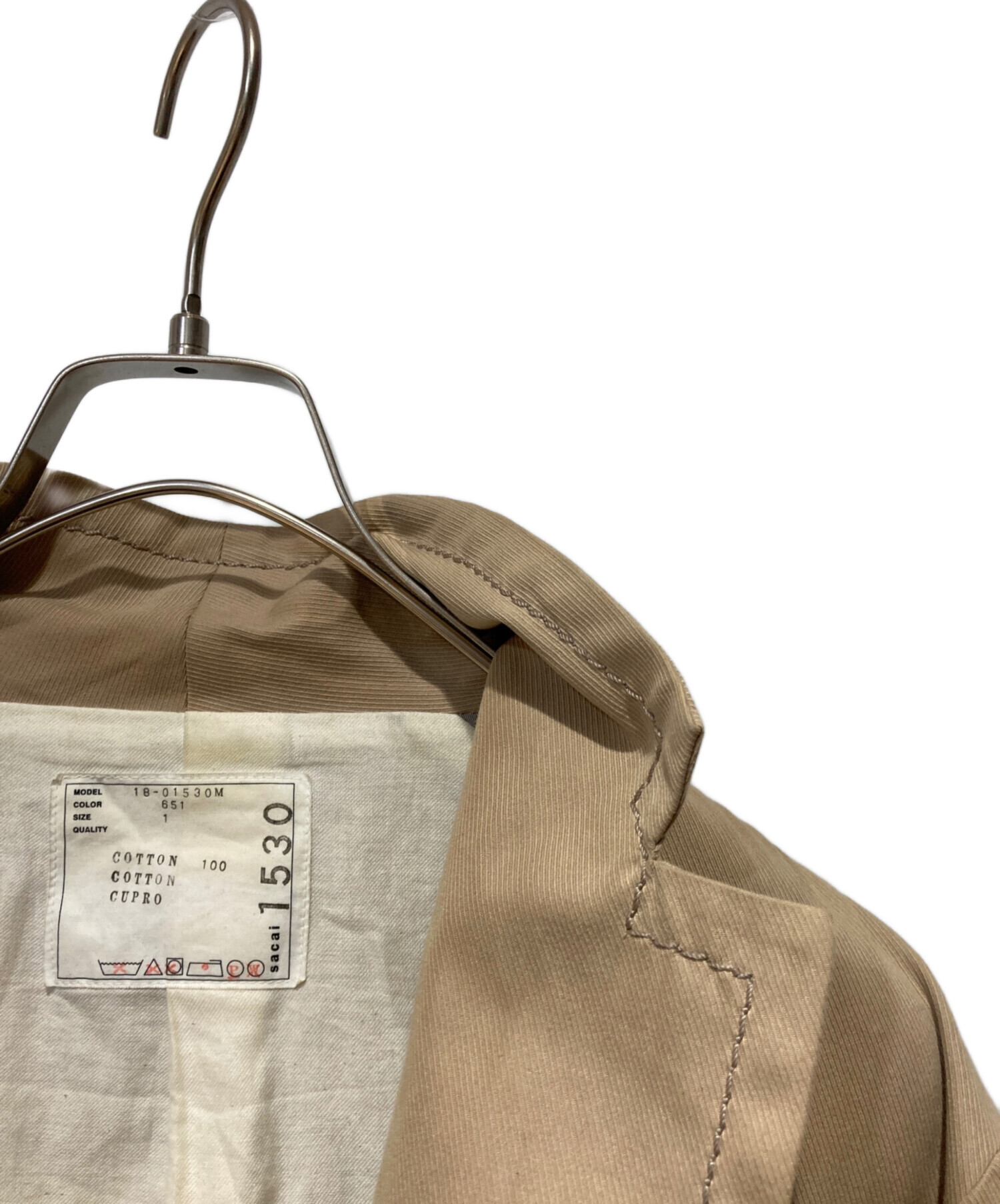 中古・古着通販】sacai (サカイ) トレンチコート ベージュ サイズ:1