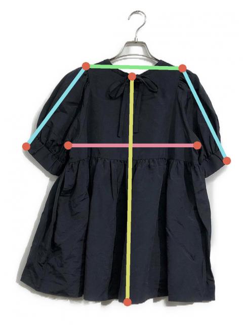 中古・古着通販】yori (ヨリ) ショートパフギャザーブラウス ネイビー