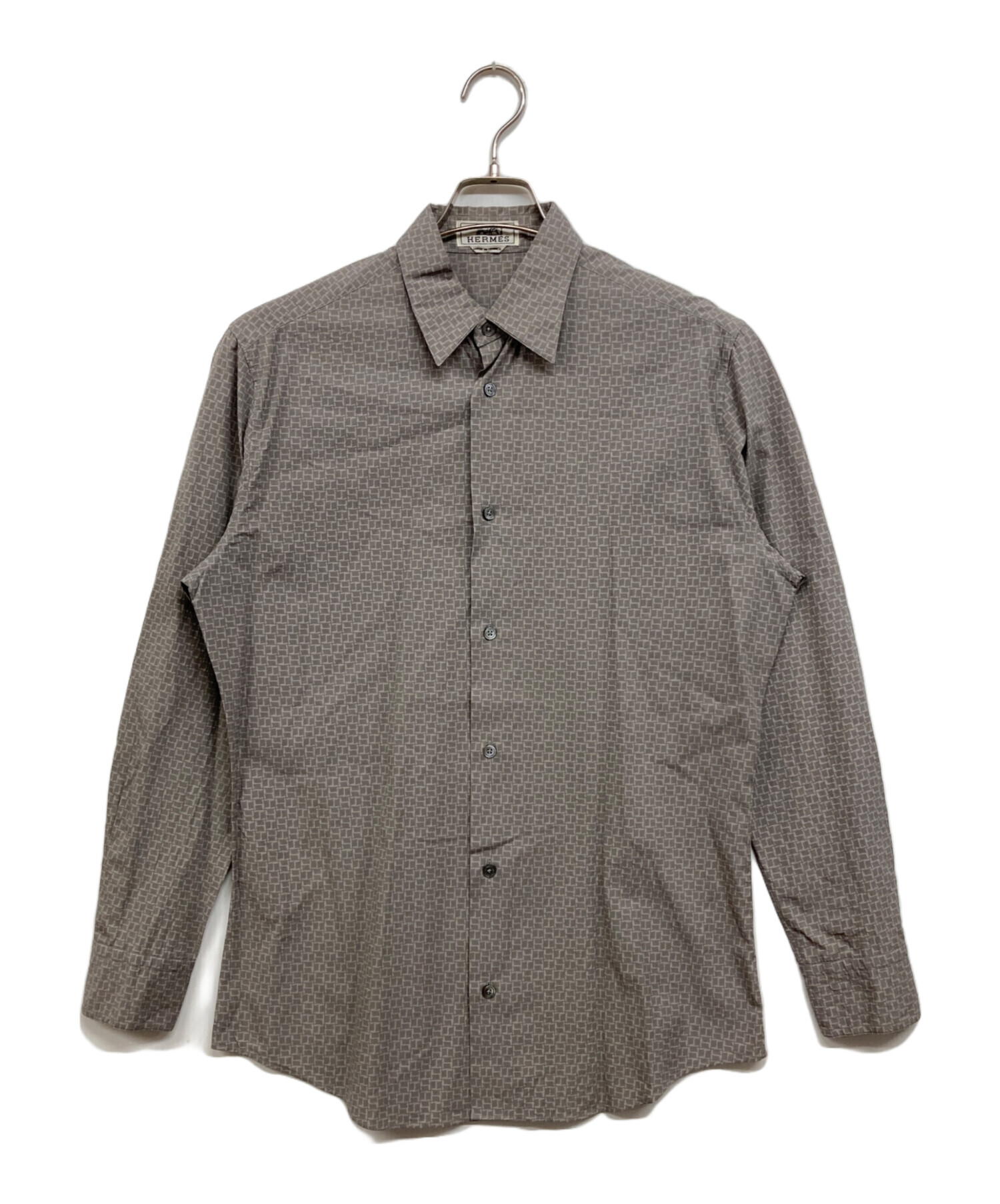 中古・古着通販】HERMES (エルメス) H柄セリエボタンシャツ グレー
