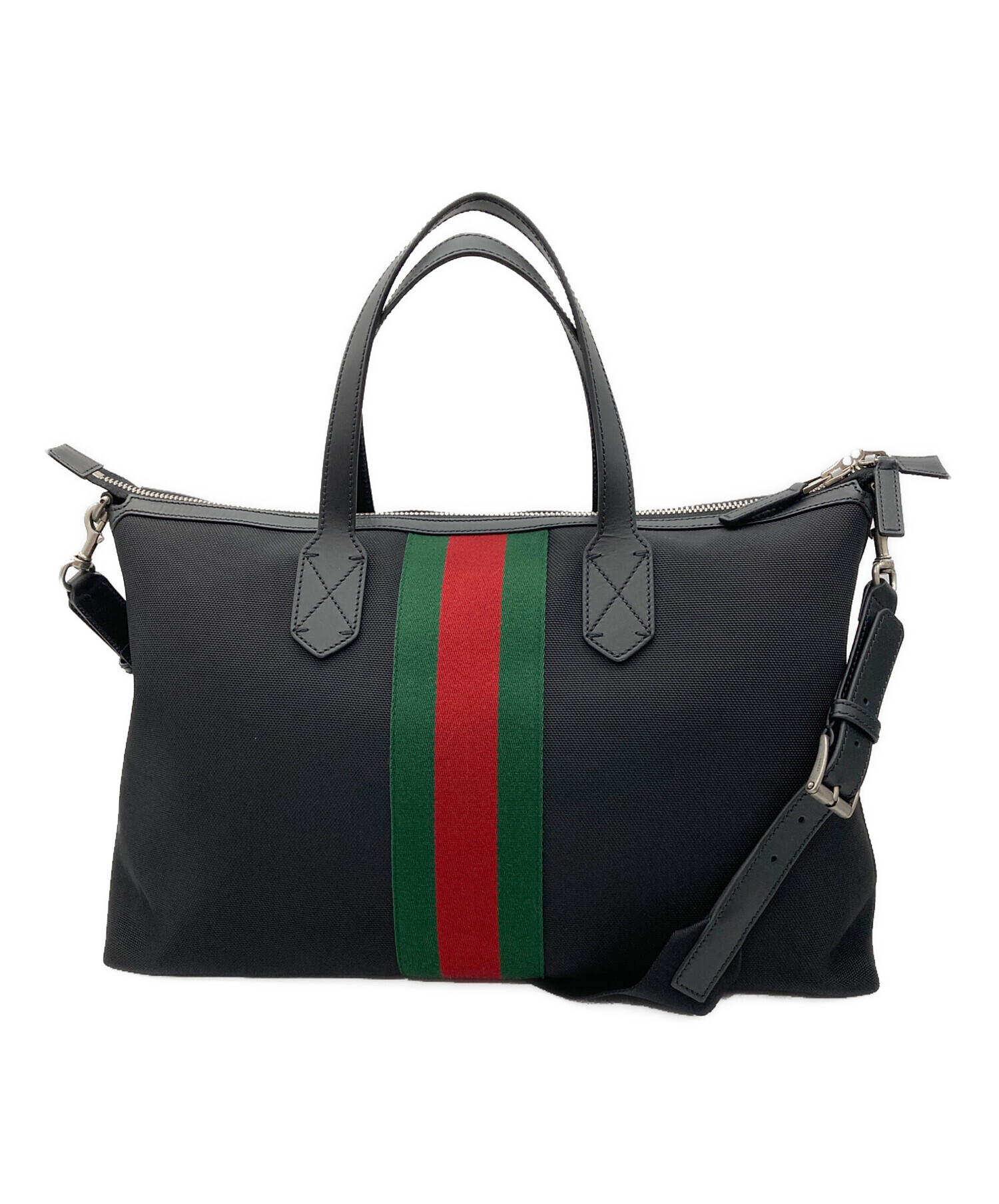 中古・古着通販】GUCCI (グッチ) ナイロン2WAYボストンバッグ ブラック