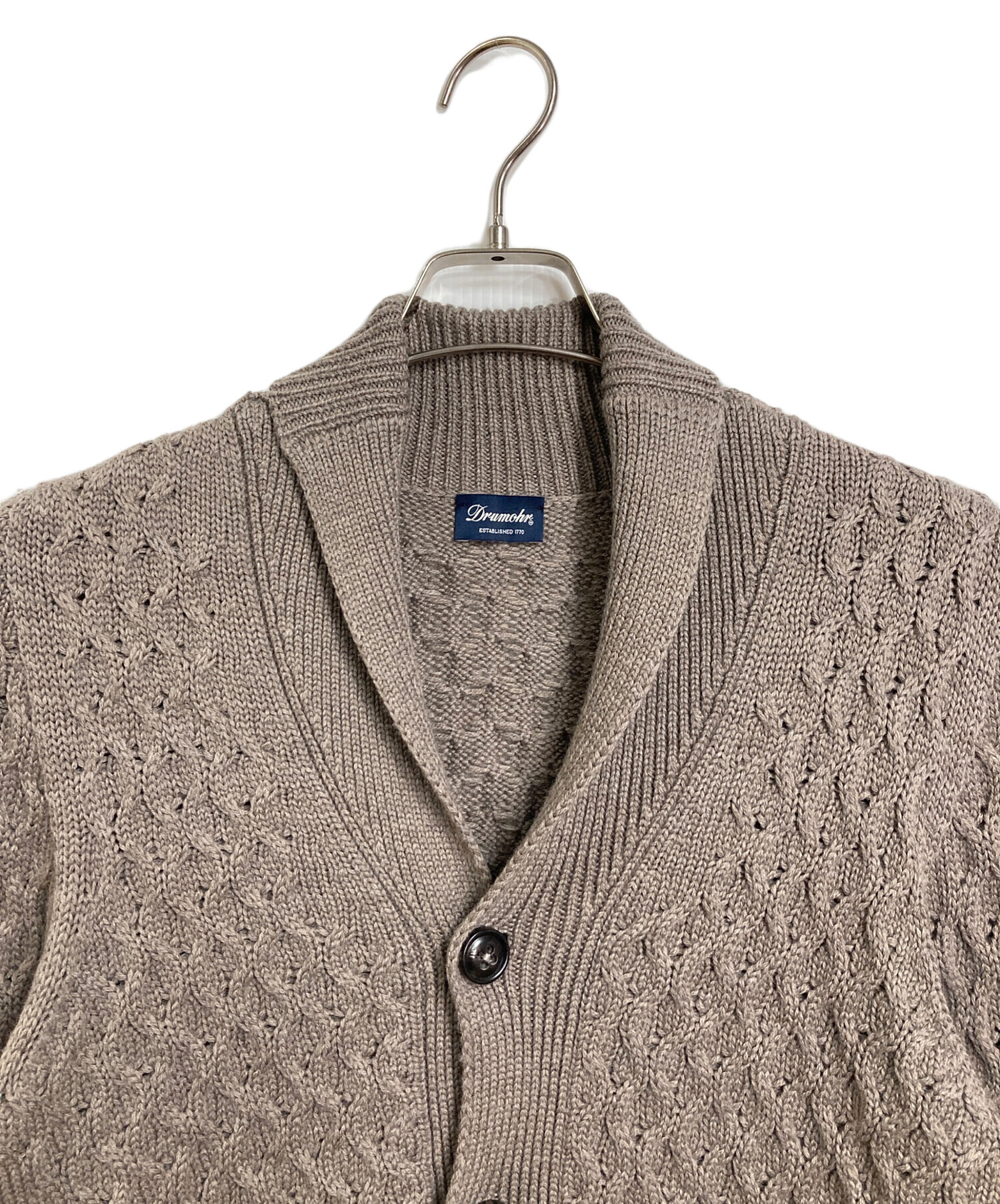 中古・古着通販】Drumohr (ドルモア) ショールカラーケーブルニット