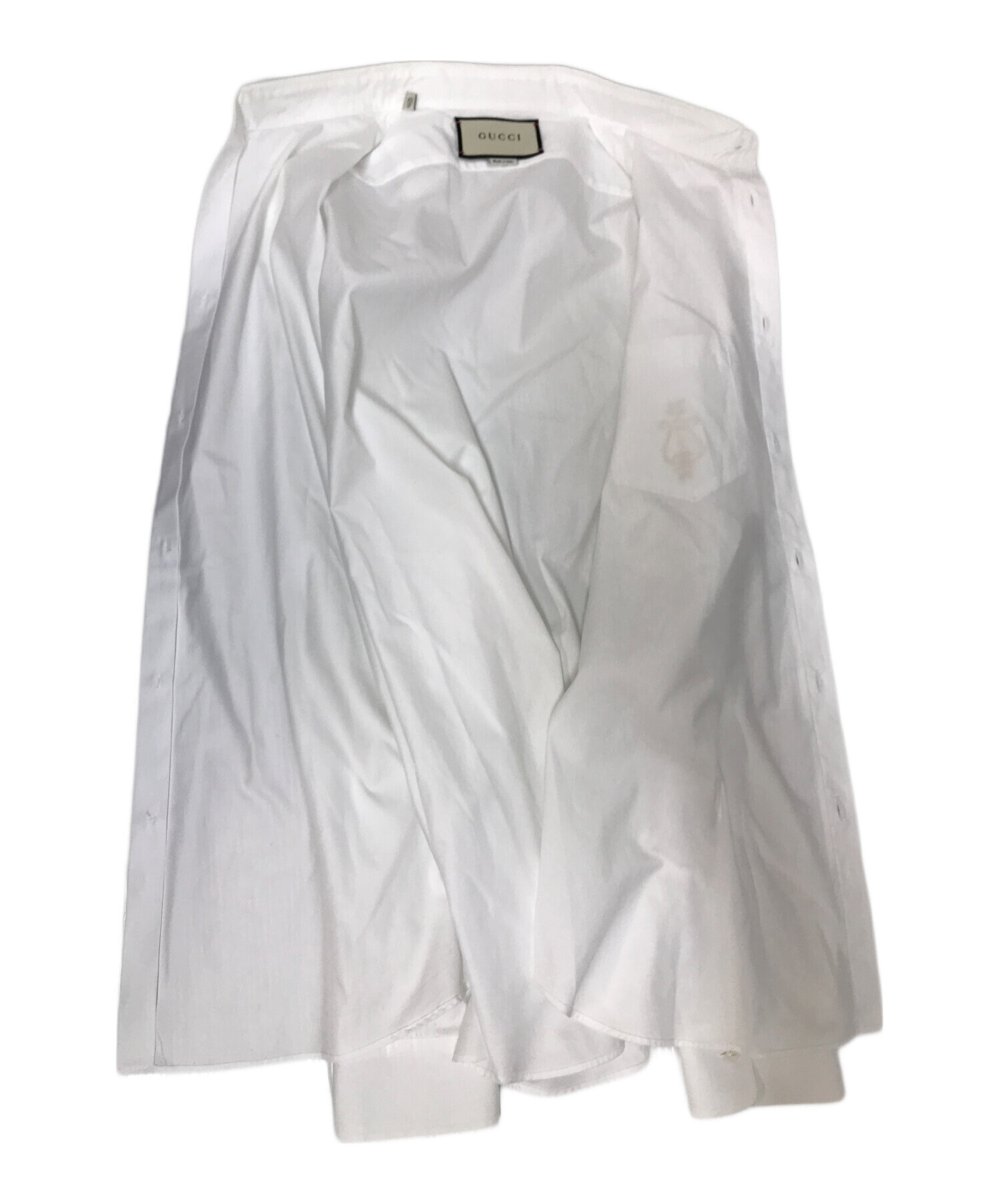 中古・古着通販】GUCCI (グッチ) エンブレム刺繍シャツ ホワイト