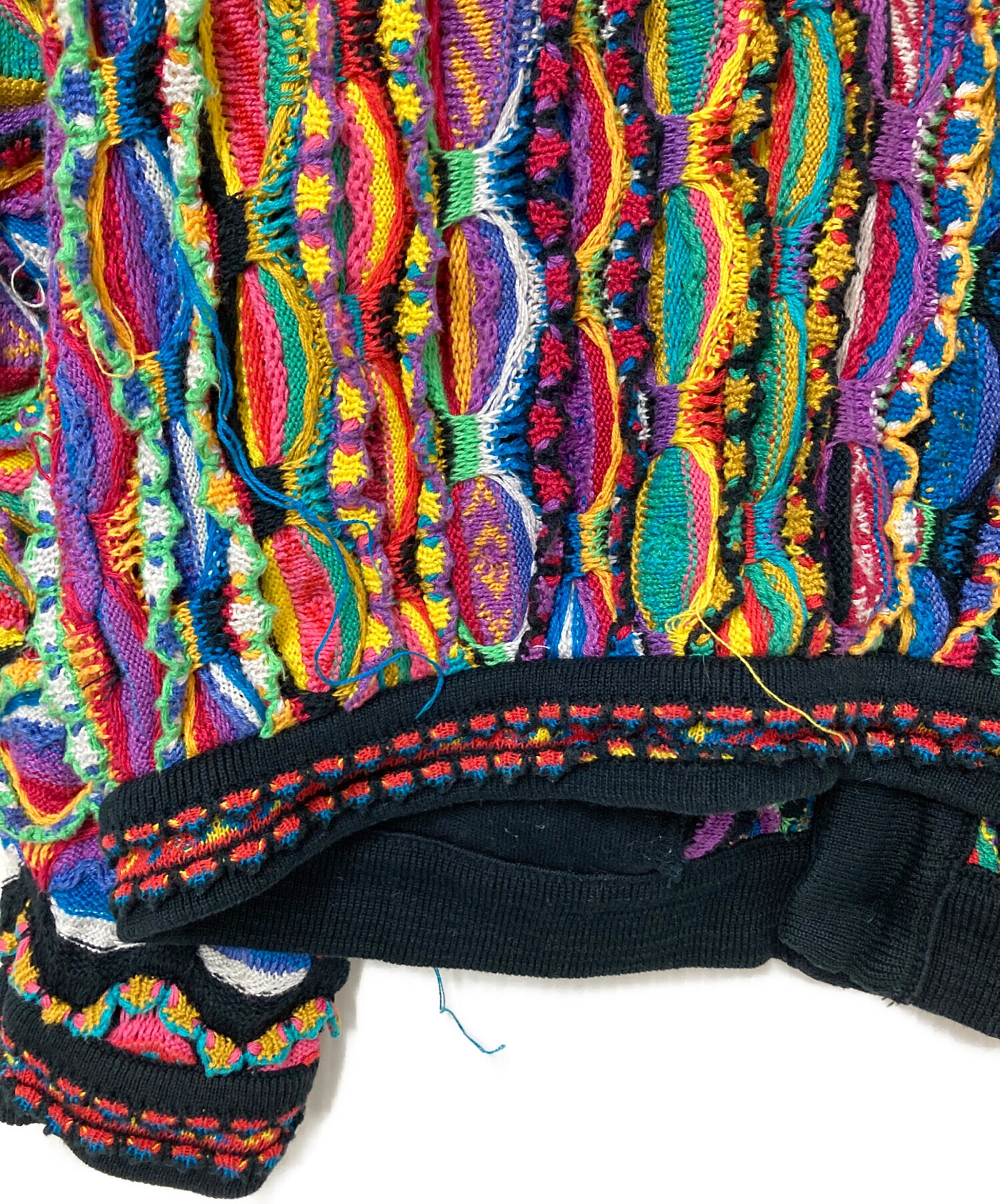 中古・古着通販】Coogi (クージー) 90s 3Dニットカーディガン マルチ