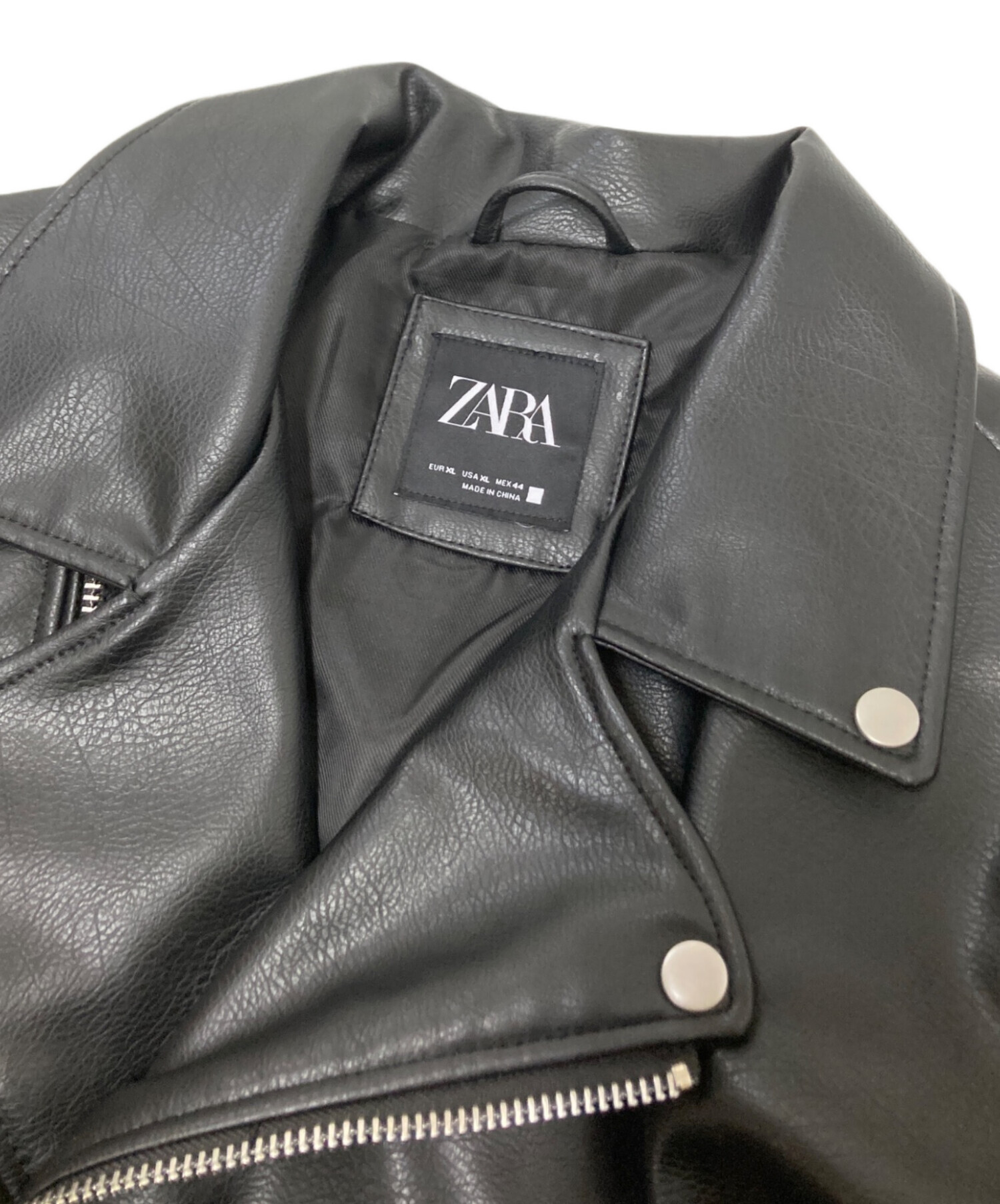 中古・古着通販】ZARA (ザラ) フェイクレザーダブルライダース