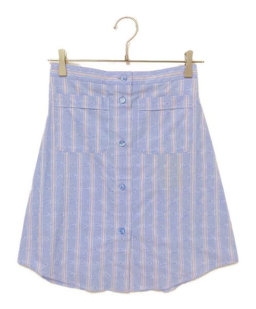 中古・古着通販】GUCCI (グッチ) ストライプスカート ブルー サイズ:38