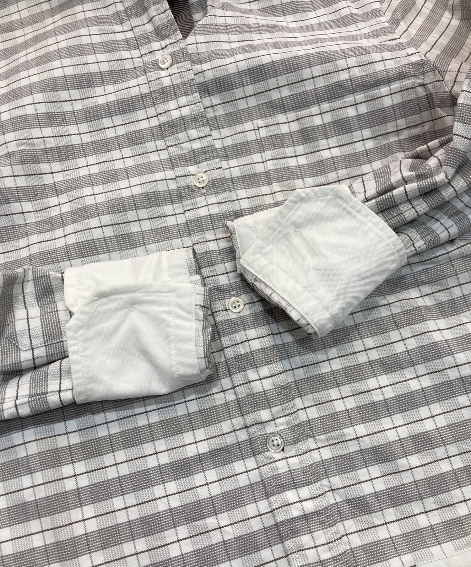 中古・古着通販】Thom Browne (トムブラウン) チェックシャツ グレー