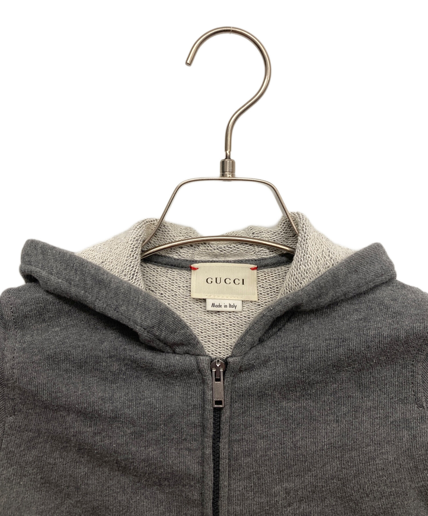 中古・古着通販】GUCCI (グッチ) シェリーラインジップパーカー グレー