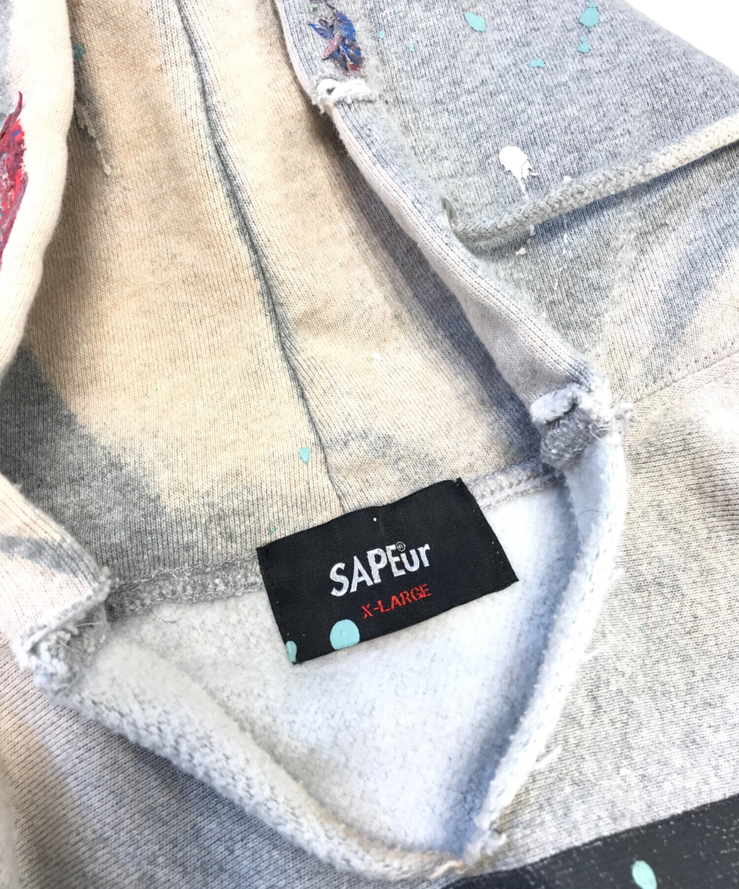 中古・古着通販】SAPEur (サプール) ペンキ加工パーカー グレー サイズ