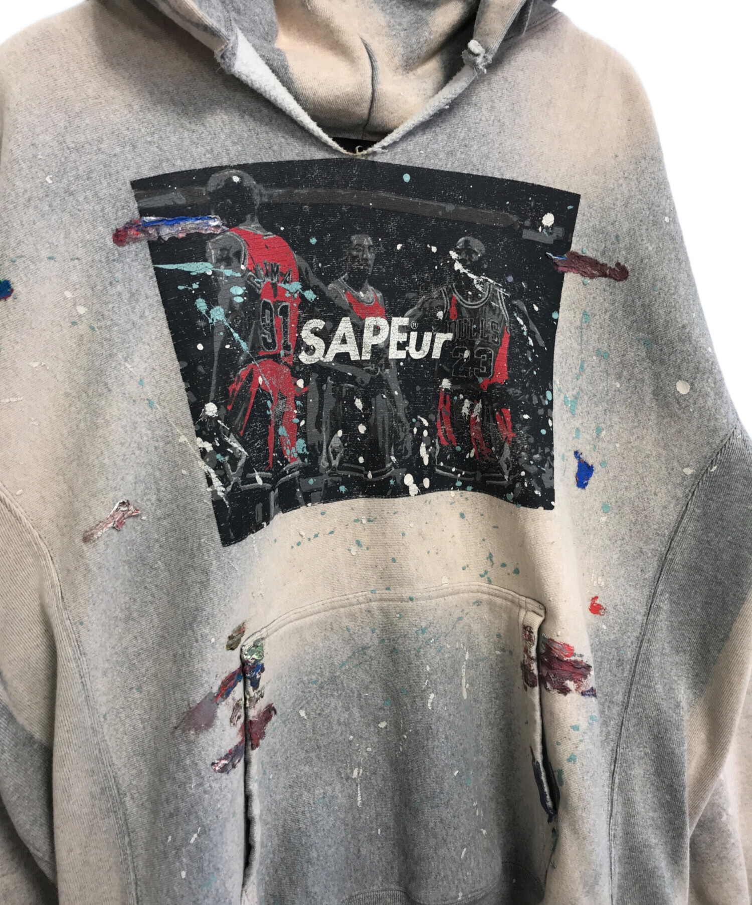 中古・古着通販】SAPEur (サプール) ペンキ加工パーカー グレー サイズ