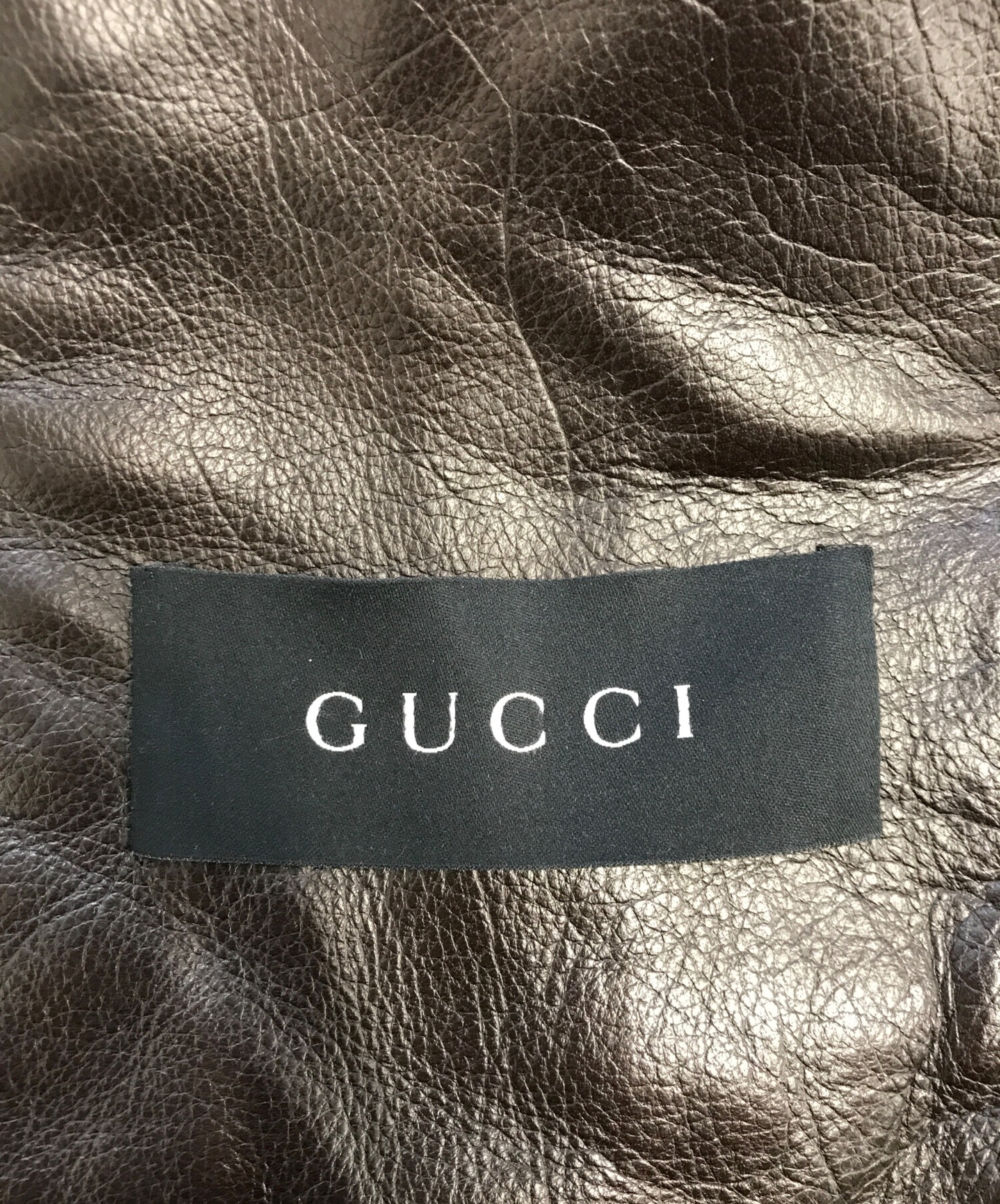 中古・古着通販】GUCCI (グッチ) レザージャケット ブラウン サイズ:44