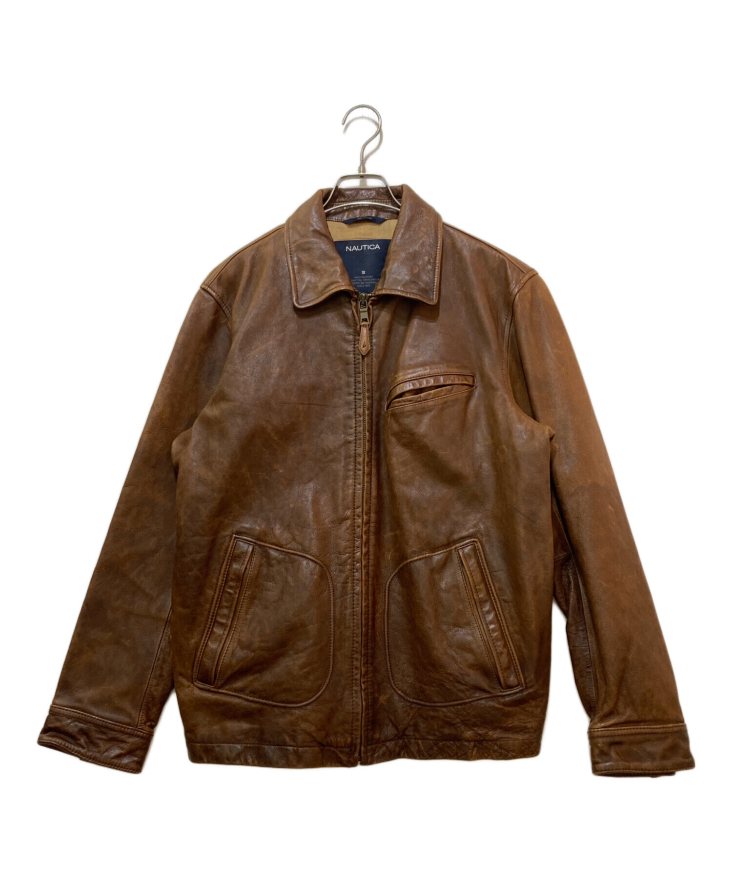中古・古着通販】NAUTICA (ノーティカ) レザージャケット ブラウン