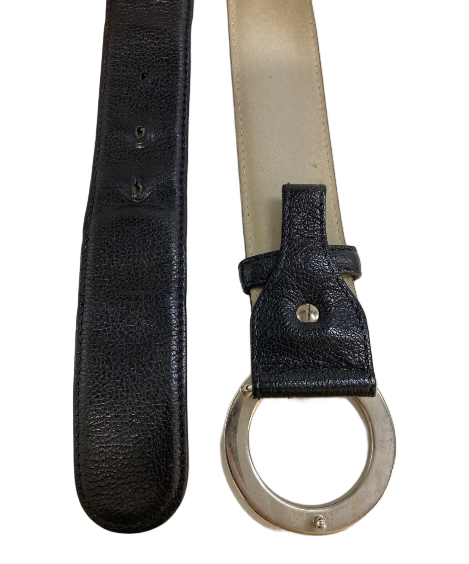 中古・古着通販】BVLGARI (ブルガリ) レザーベルト ブラック｜ブランド