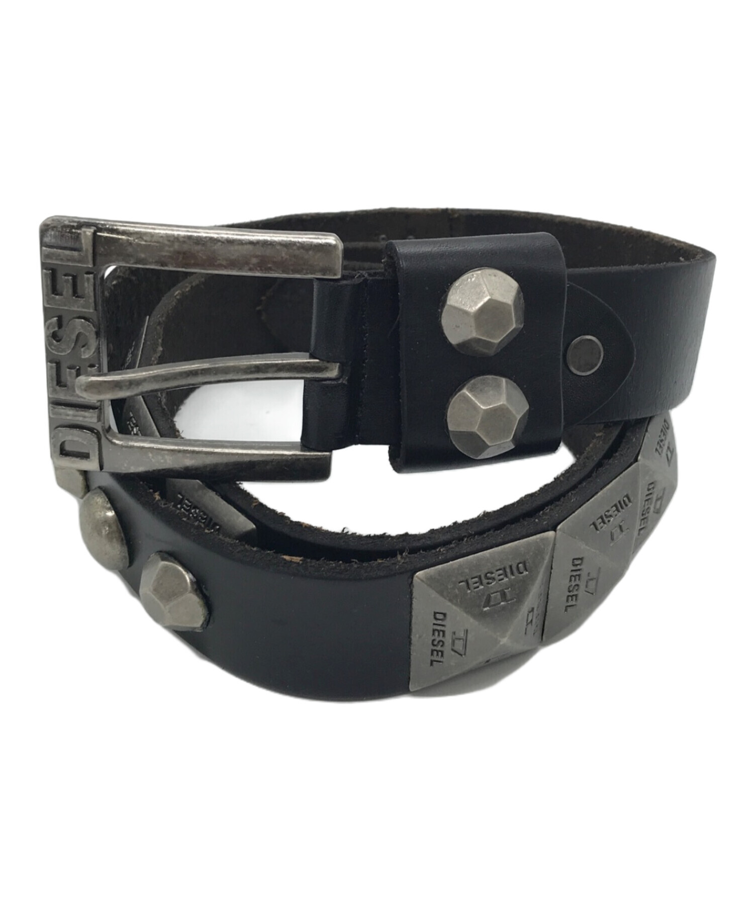 中古・古着通販】DIESEL (ディーゼル) スタッズベルト ブラック