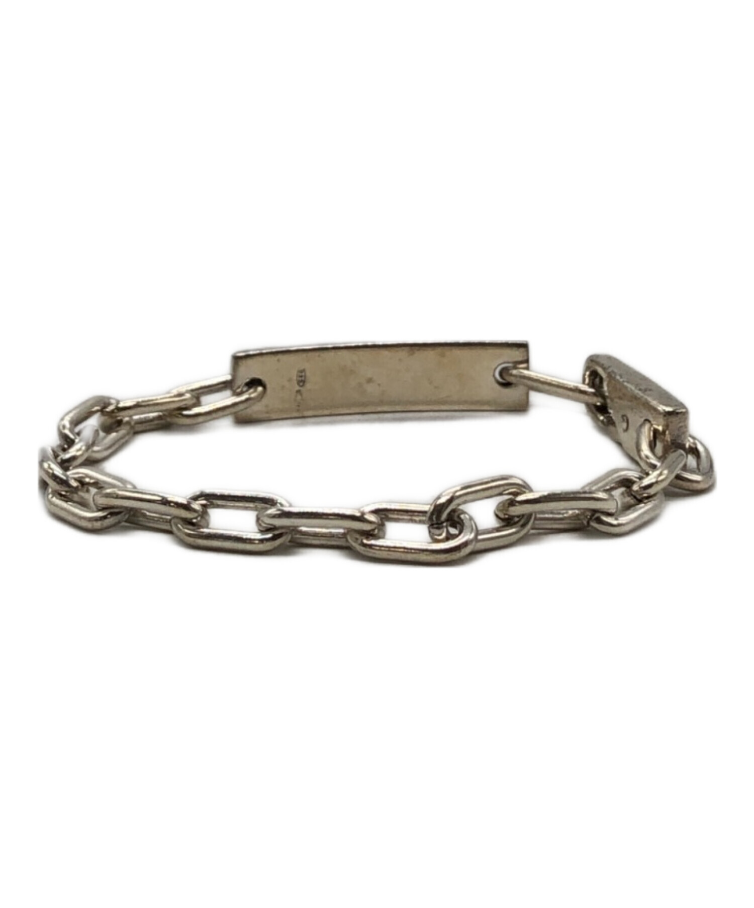 中古・古着通販】GUCCI (グッチ) ロゴプレートブレスレット シルバー