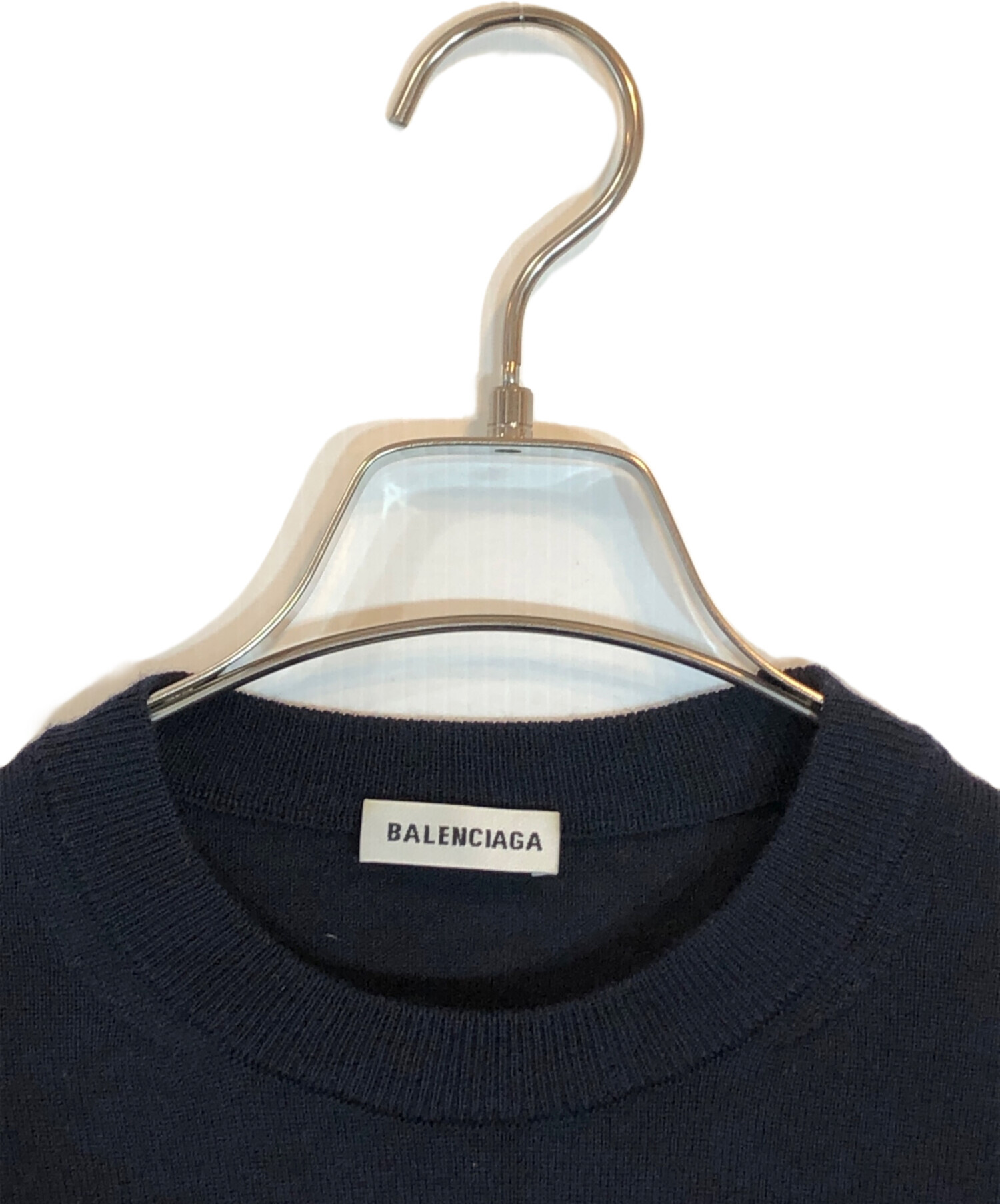 中古・古着通販】BALENCIAGA (バレンシアガ) ロゴニット ネイビー