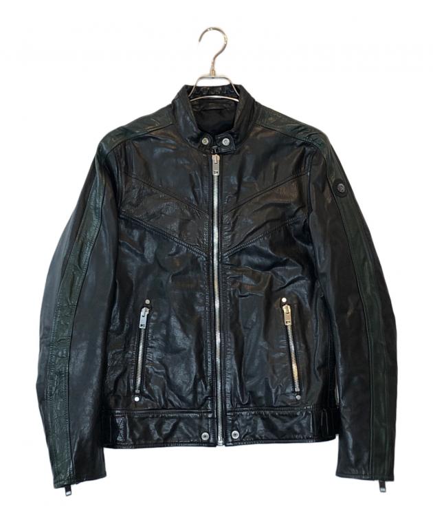 中古・古着通販】DIESEL (ディーゼル) カウレザージャケット ブラック