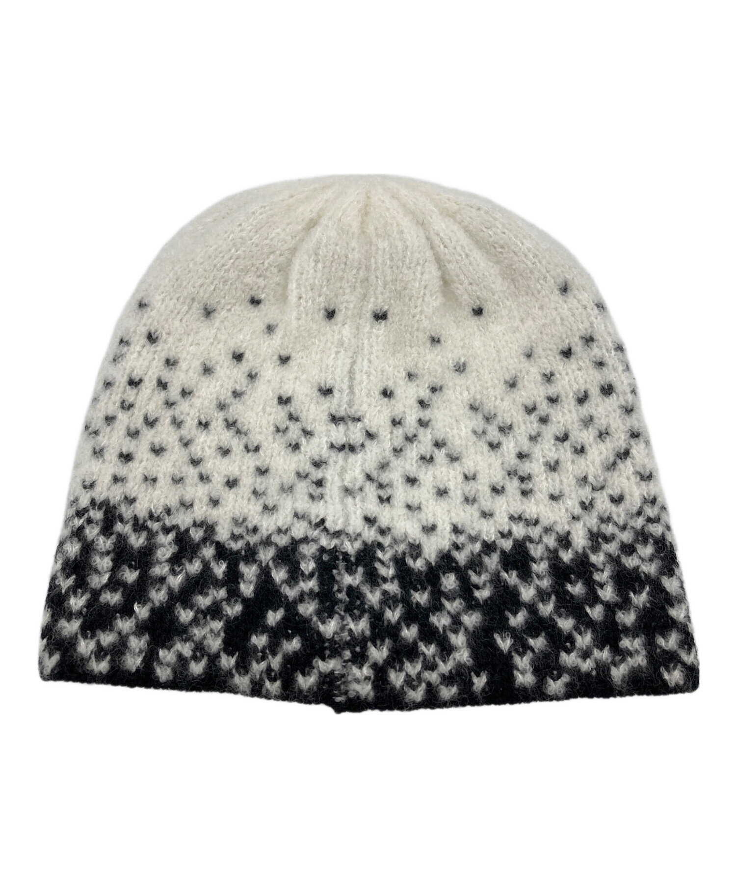 中古・古着通販】CHANEL (シャネル) ニットキャップ ブラック×ホワイト
