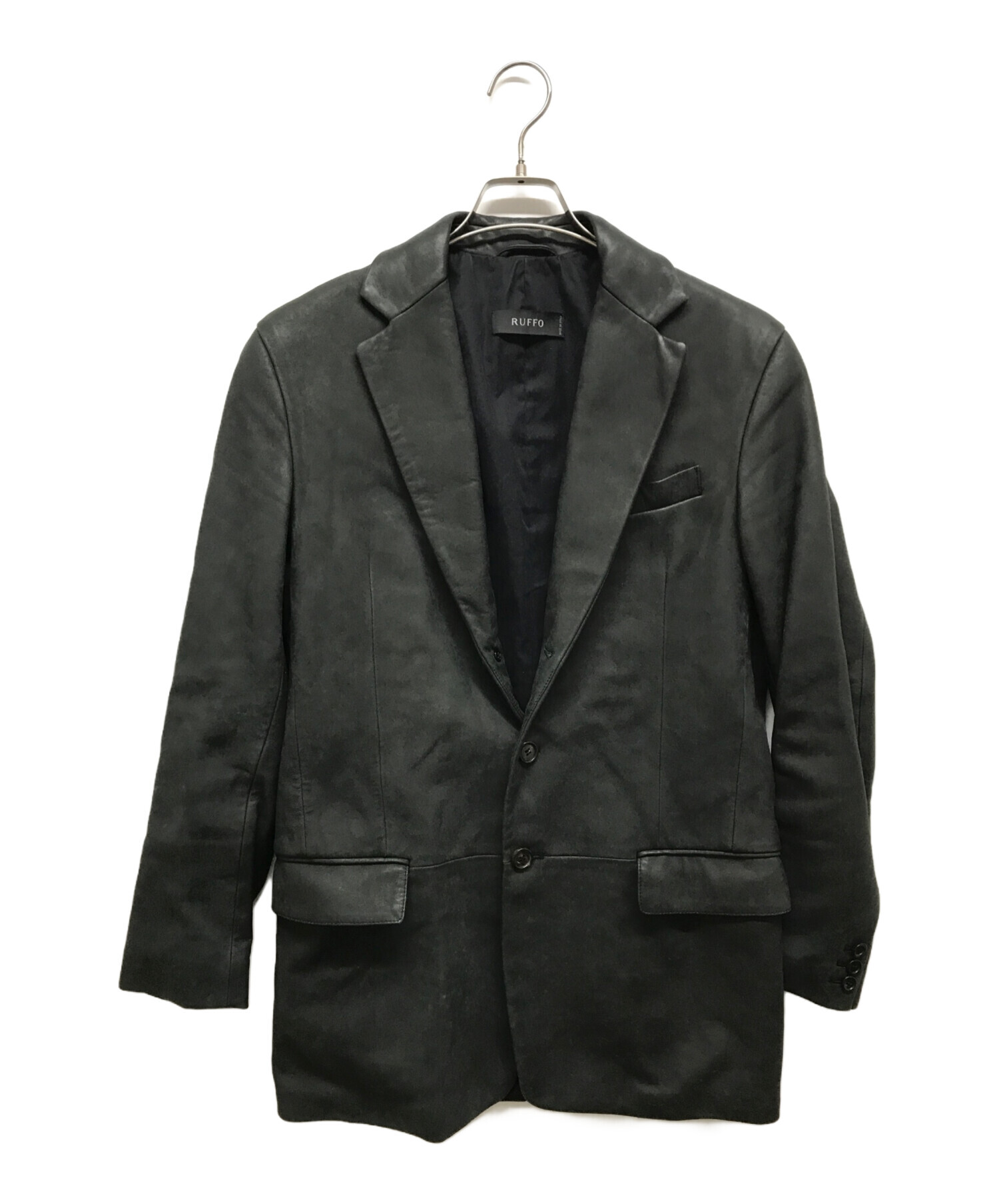 中古・古着通販】RUFFO (ルッフォ) レザージャケット ブラック サイズ