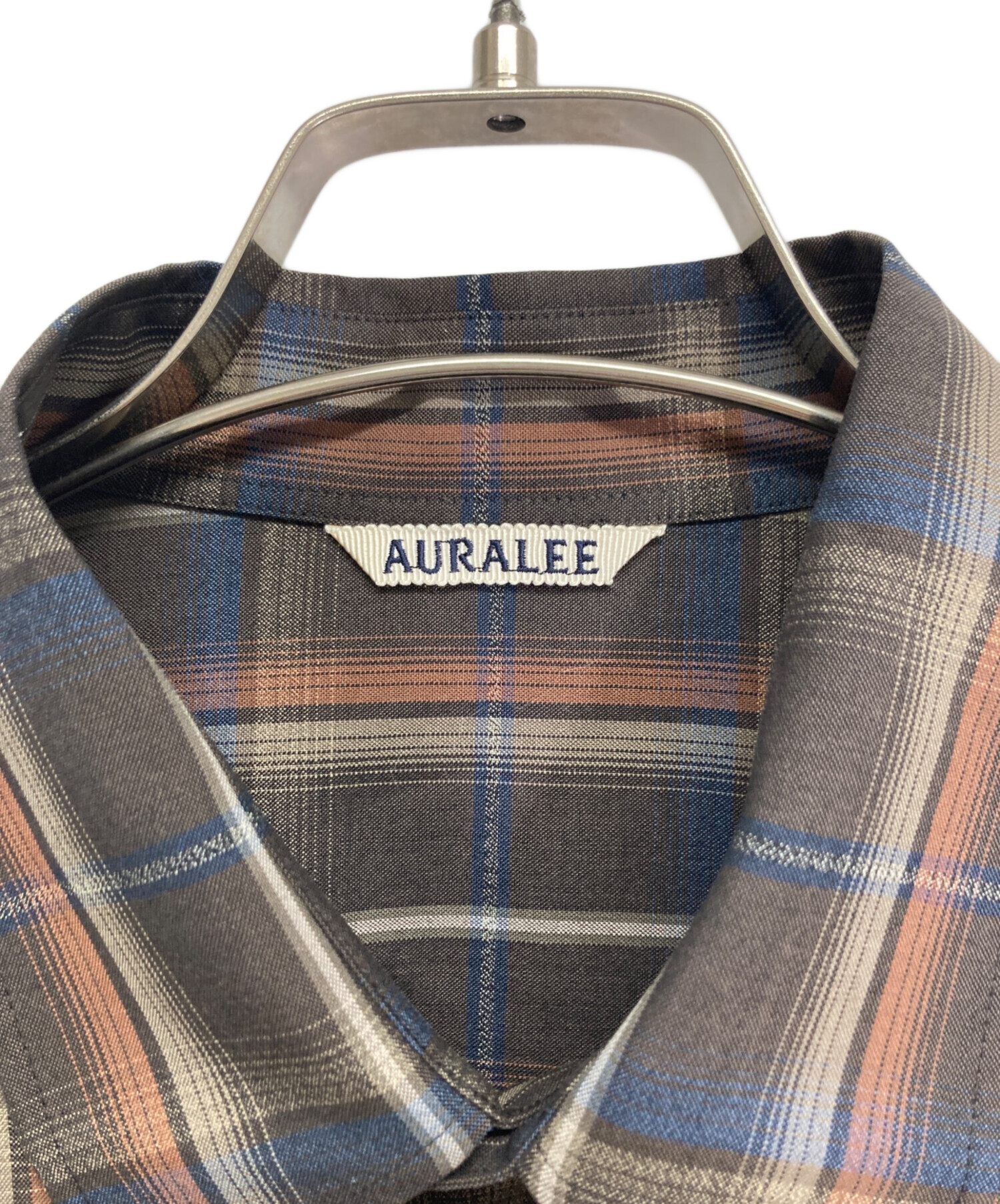 中古・古着通販】AURALEE (オーラリー) チェックシャツ ブラウン