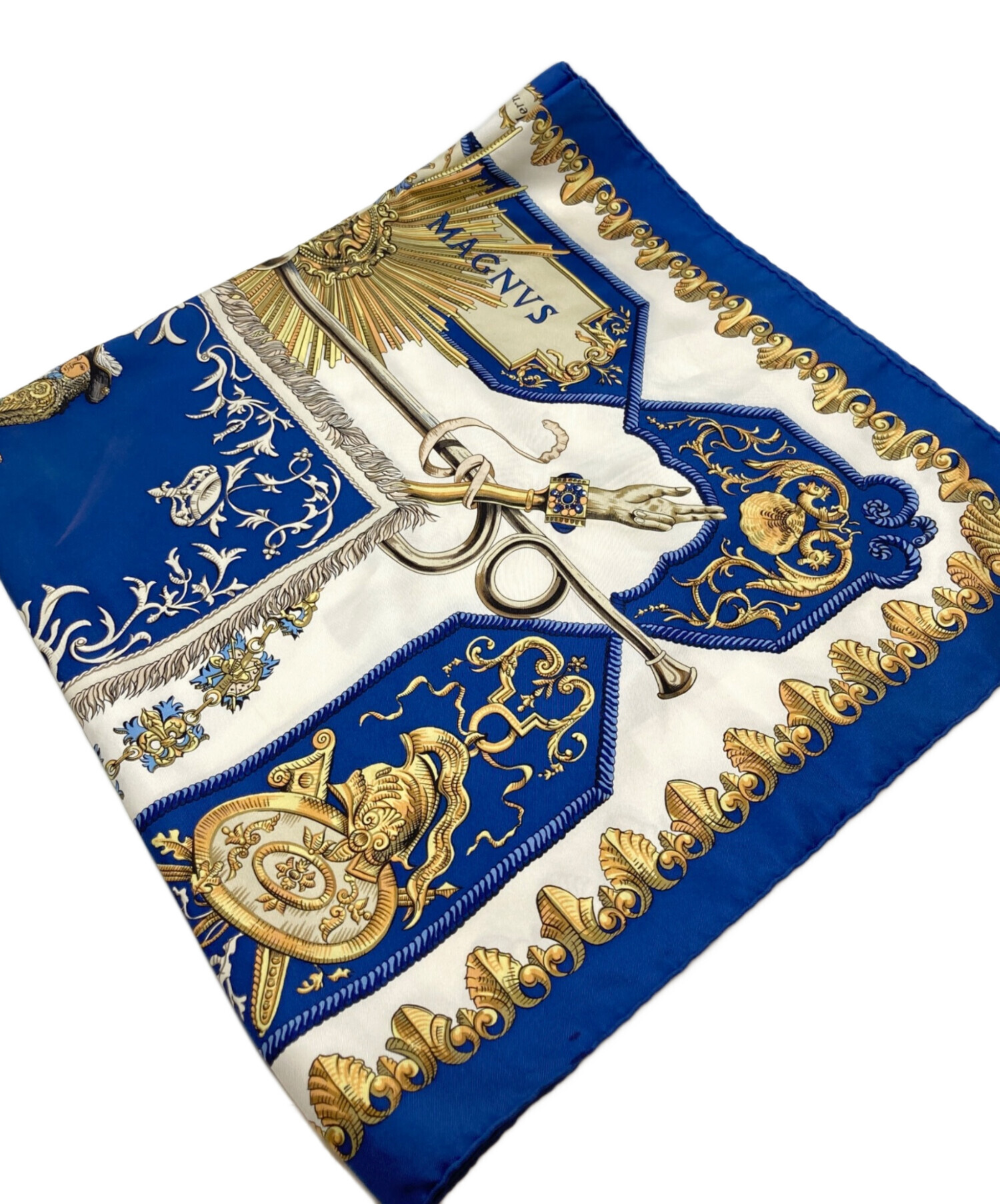 中古・古着通販】HERMES (エルメス) シルクスカーフ ブルー｜ブランド