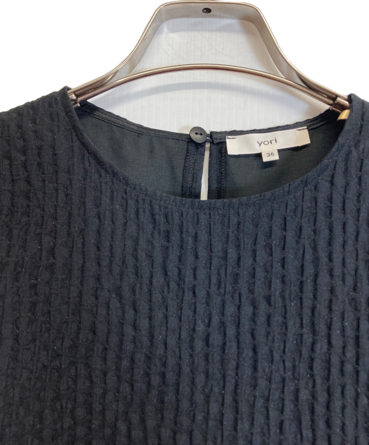 中古・古着通販】yori (ヨリ) リボンフクレフレア半袖ブラウス