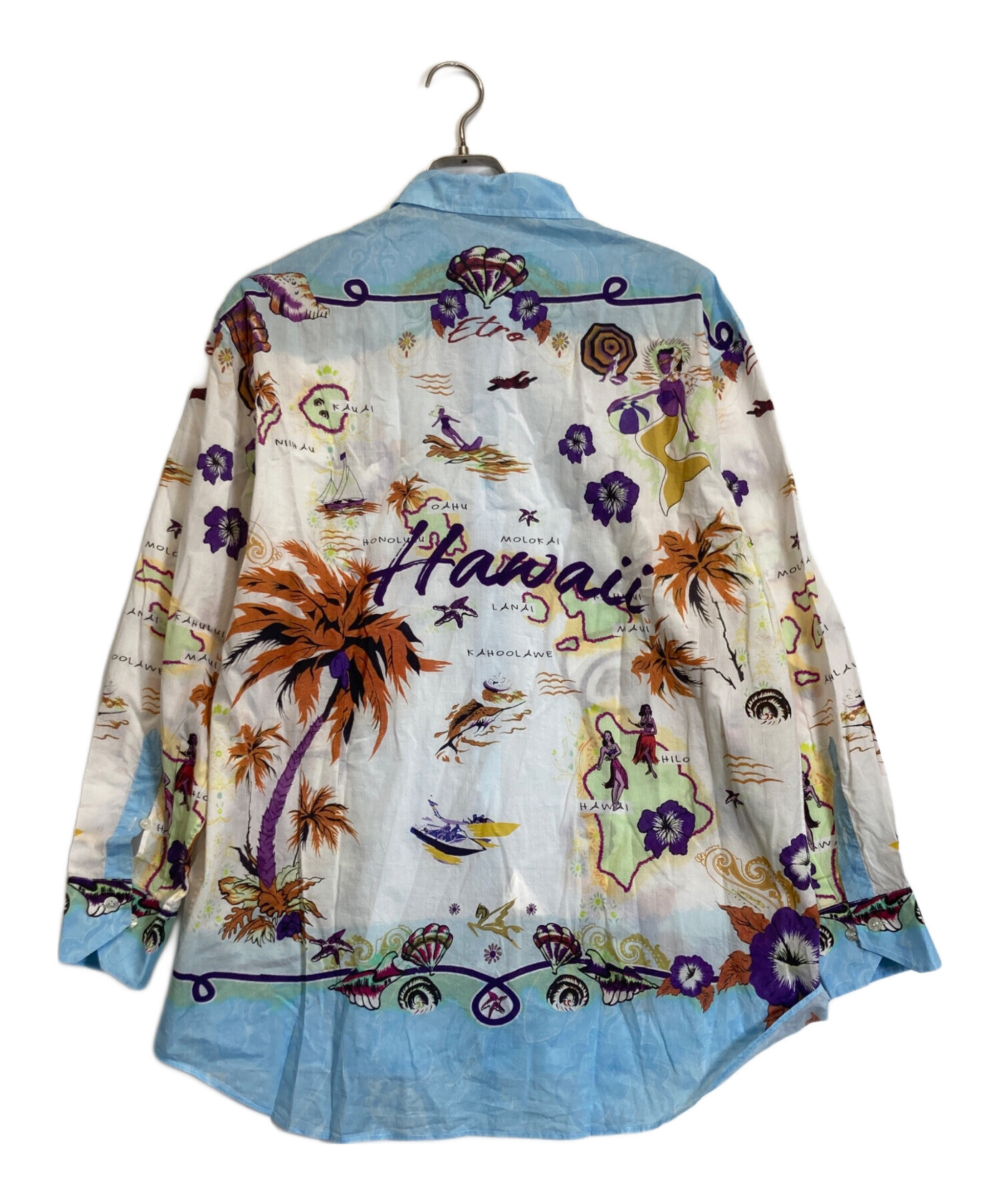 中古・古着通販】ETRO (エトロ) 花柄シャツ スカイブルー サイズ:XL