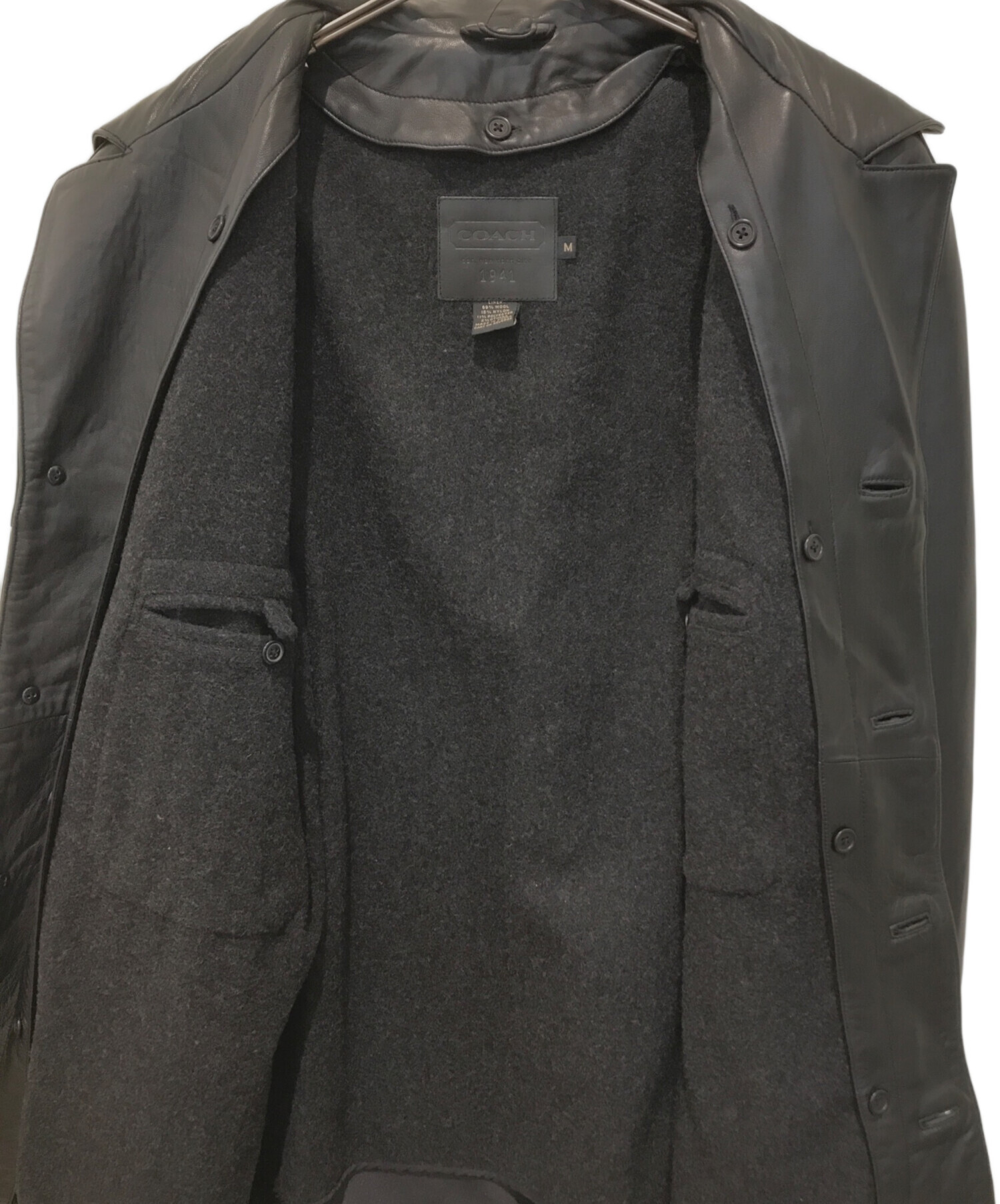 中古・古着通販】COACH (コーチ) ライナー付きレザーカーコート