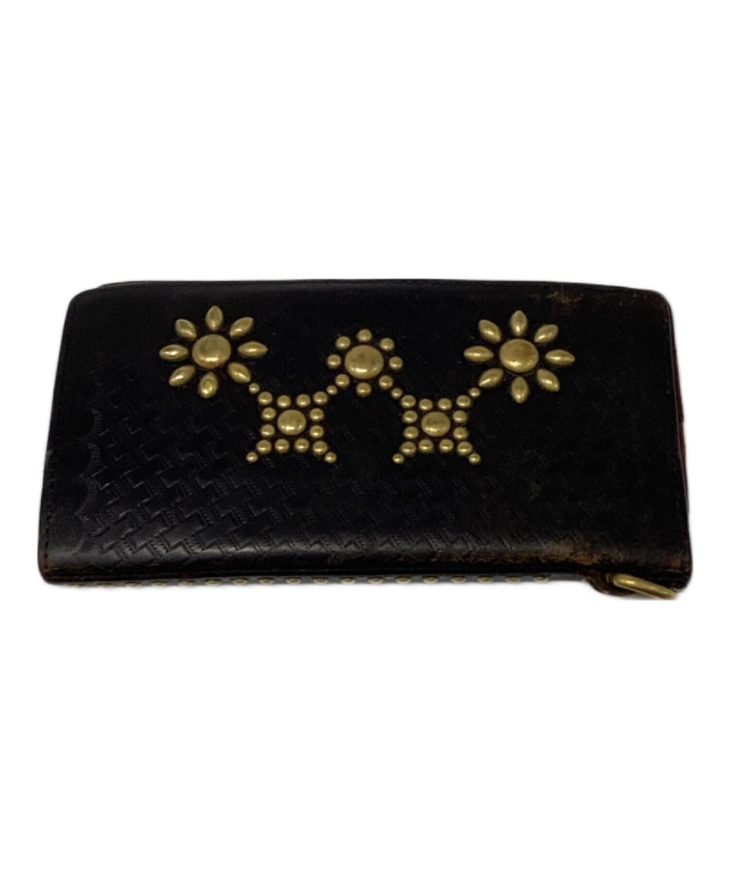 中古・古着通販】CALEE (キャリー) レザースタッズ長財布 ブラック