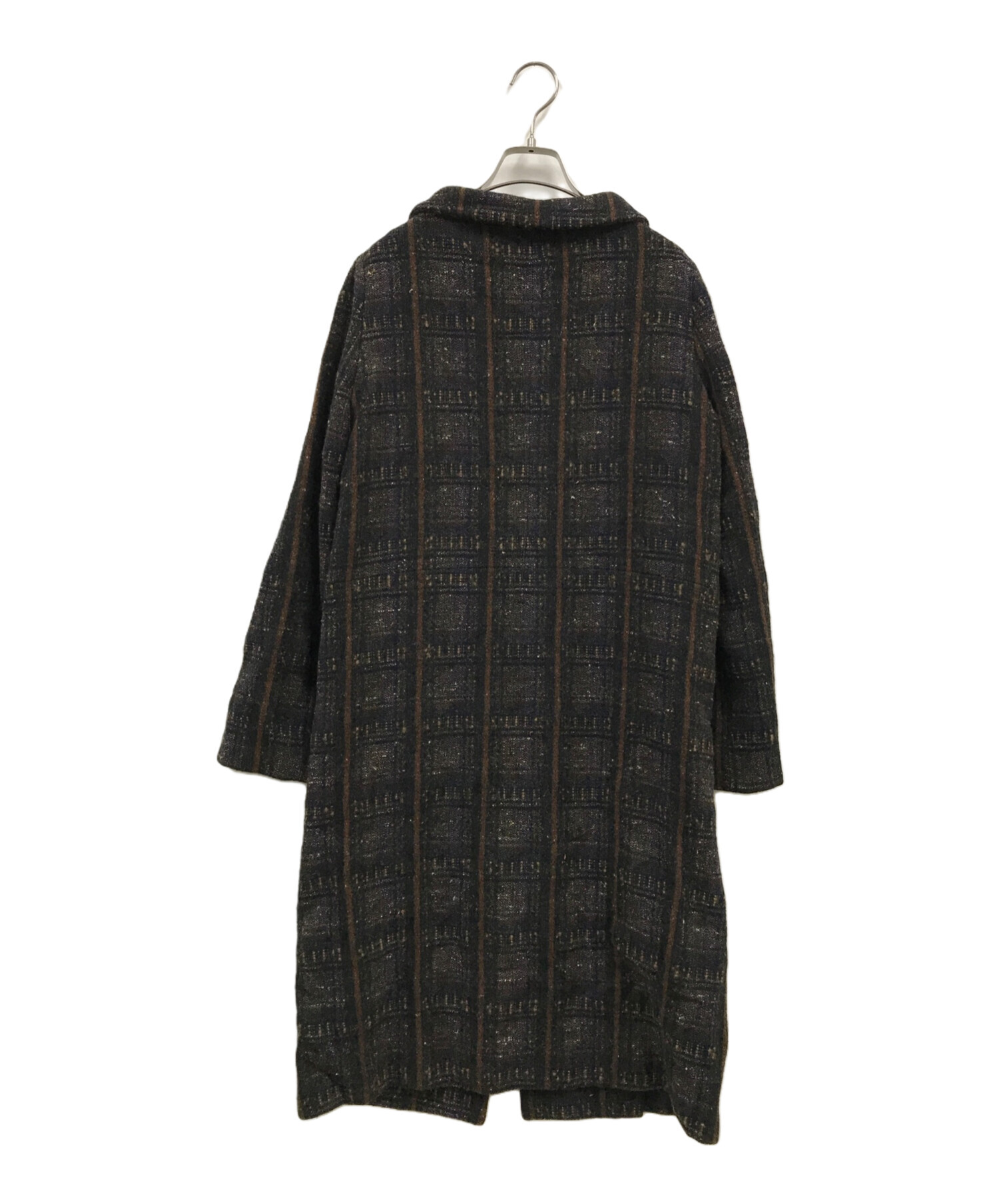 中古・古着通販】MARNI (マルニ) ツイードステンカラーコート ブラック